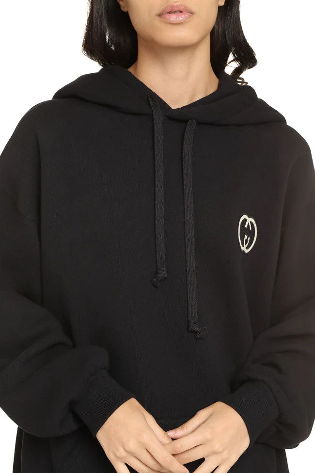 Gucci oc11z0126 Cotton Jersey Hooded Sweatshirt In Black Size S / US 4 / IT 40 - 5 Thumbnail