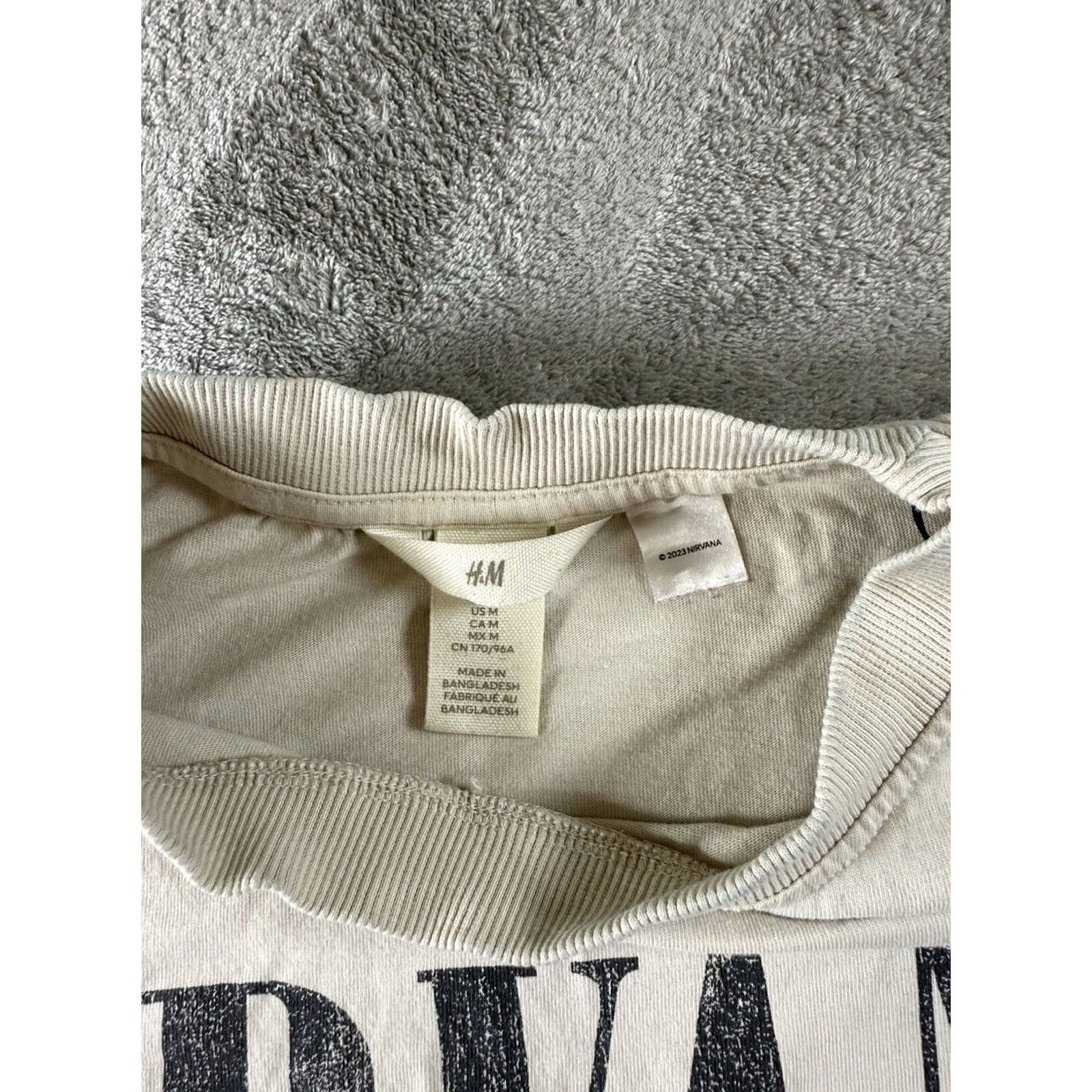 H&M H&M Nirvana Shirt Album Cover Logo White Medium Grunge Kurt Concert Mens Size US M / EU 48-50 / 2 - 4 Thumbnail
