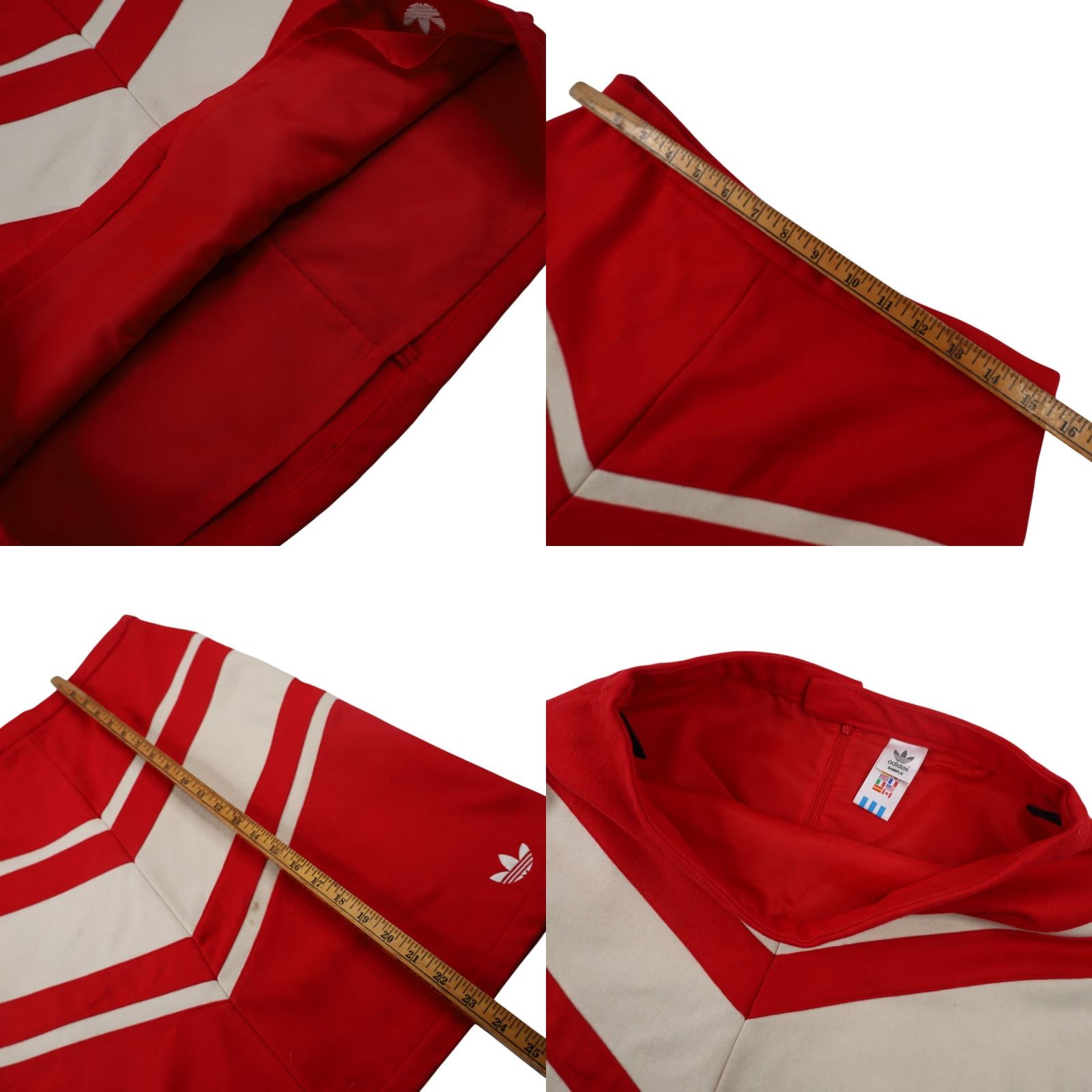 Adidas VINTAGE Adidas x Carlo Gruber Chevron Wool Skirt 32"W 23" Red Women Knee Length Size 32W Pencil Mens? Size 24" / US 00 / IT 34 - 8 Thumbnail