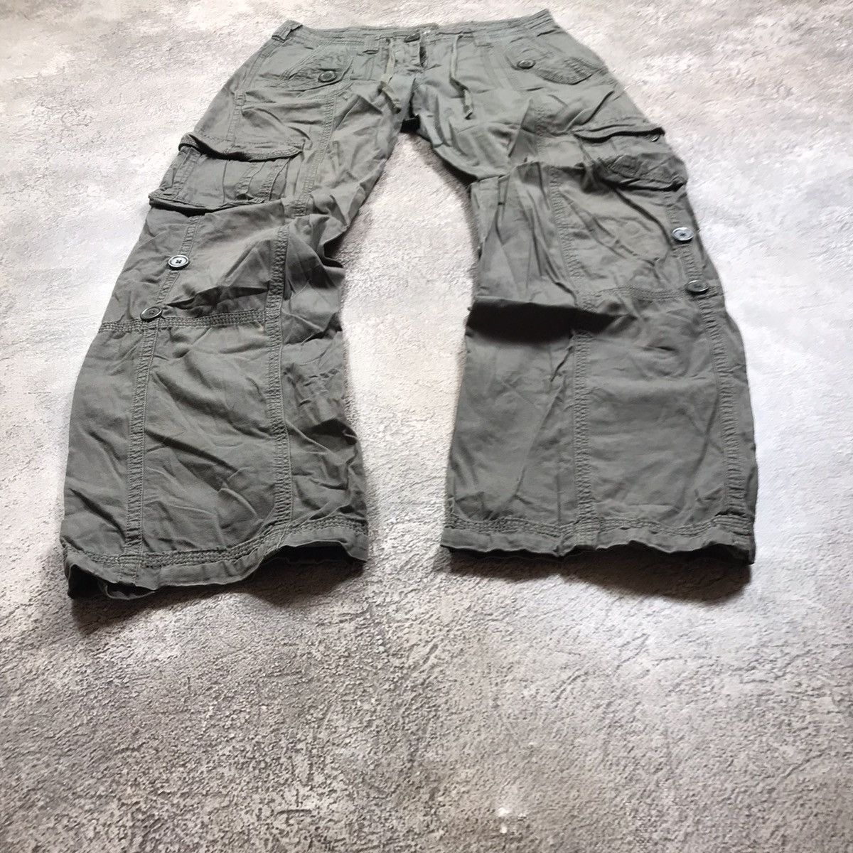 Vintage Vintage Y2K Baggy Cargo Pants Distressed Tactical Streetwear Size 28" / US 6 / IT 42 - 1 Thumbnail