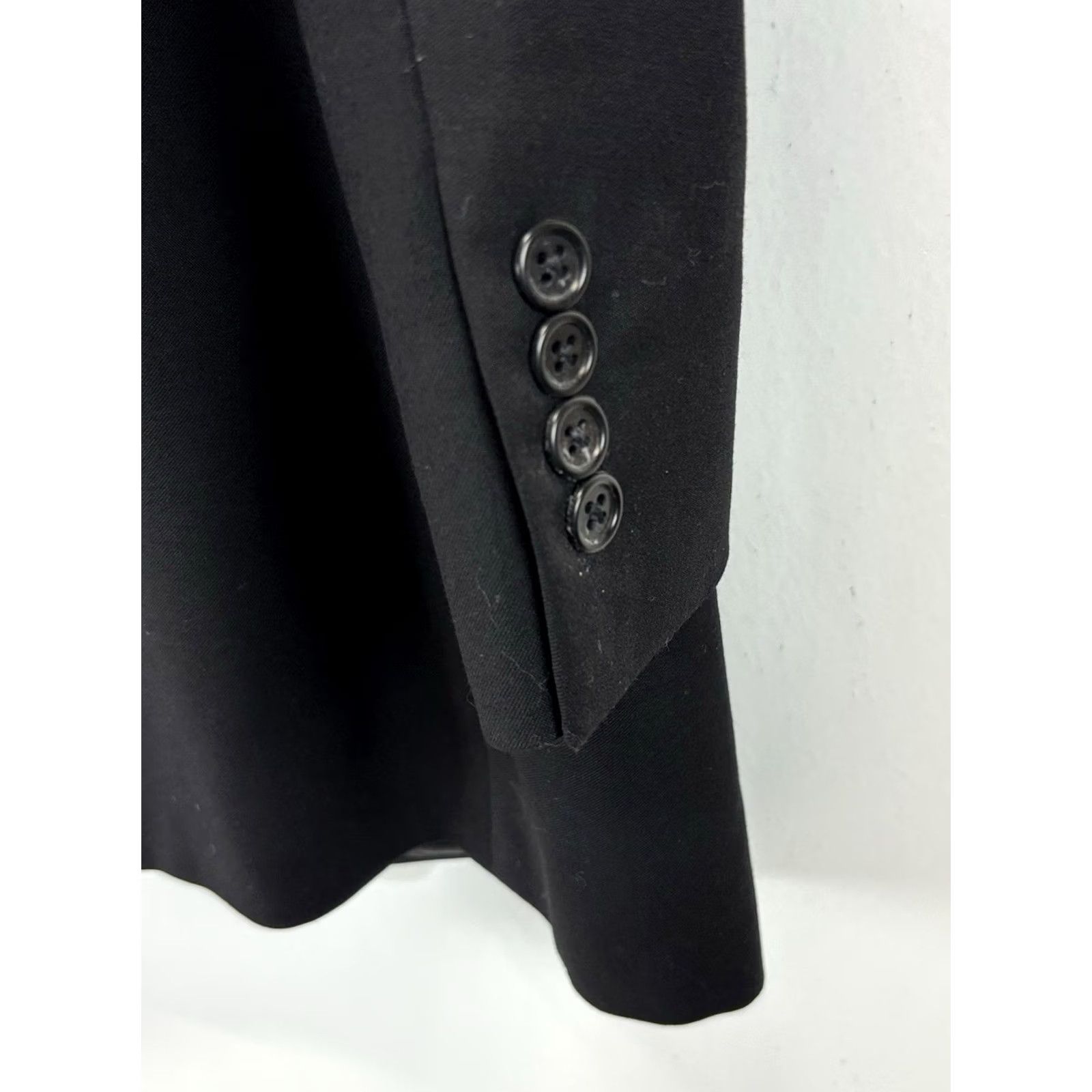 Cremieux Daniel Cremieux Blazer Sport Coat Jacket 42 R Black Wool Two-Button Notch Lapel Single-Breasted Classic Business Mens Size 42R - 4 Thumbnail