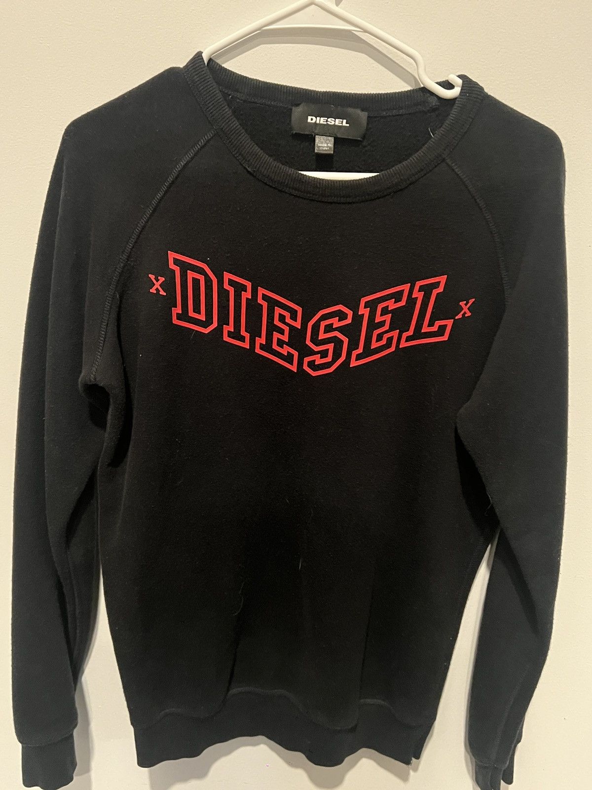 Diesel DIESEL Red Logo Sweatshirt / Size M / Black Size US M / EU 48-50 / 2 - 1 Thumbnail