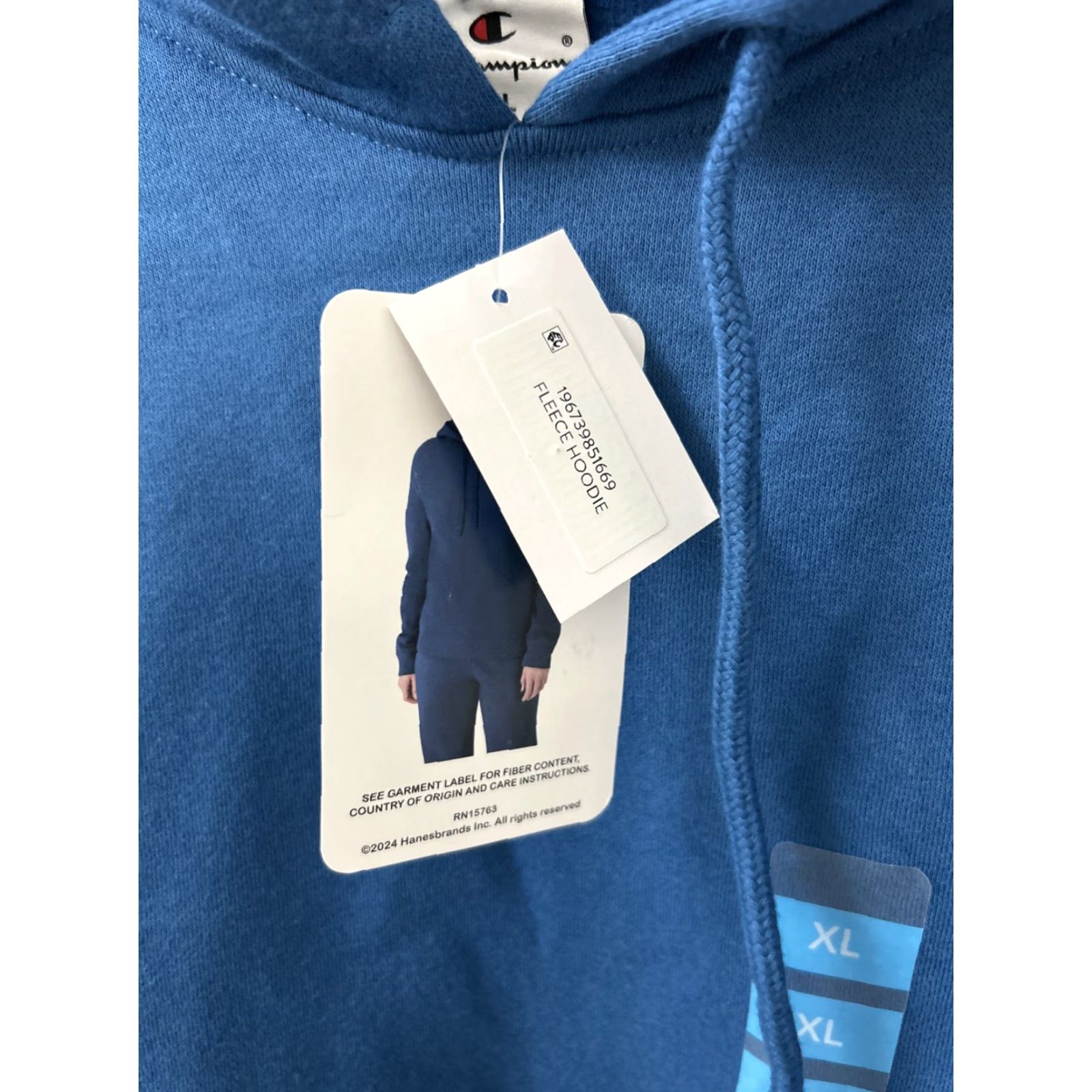 Champion Champion Fleece Hoodie Womens XL Blue Teal Logo Sweatshirt Shirt Pullover Activewear Mens Womens Girls Boys Size XL / US 12-14 / IT 48-50 - 5 Thumbnail