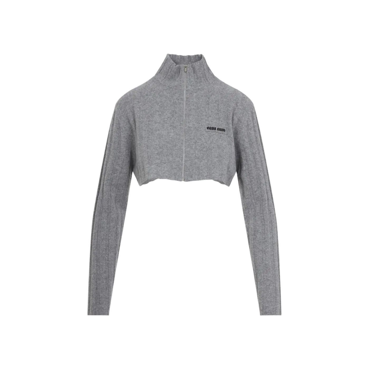 MIU MIU Gray Cashmere/Wool Cardigan New & Authentic (Women's