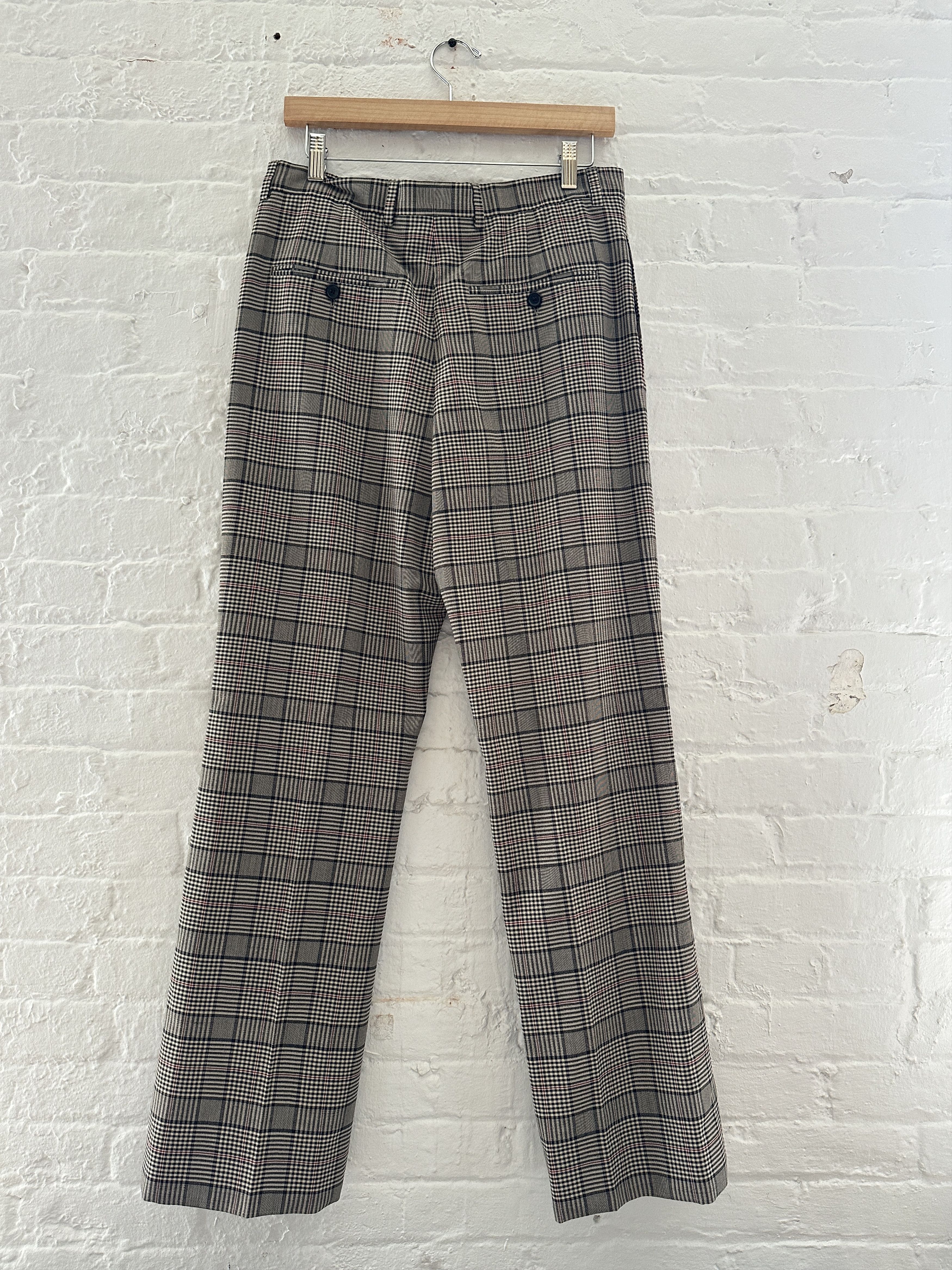 Acne Studios Acne Studios Wide Leg Wool Check Trousers Size US 32 / EU 48 - 3 Thumbnail