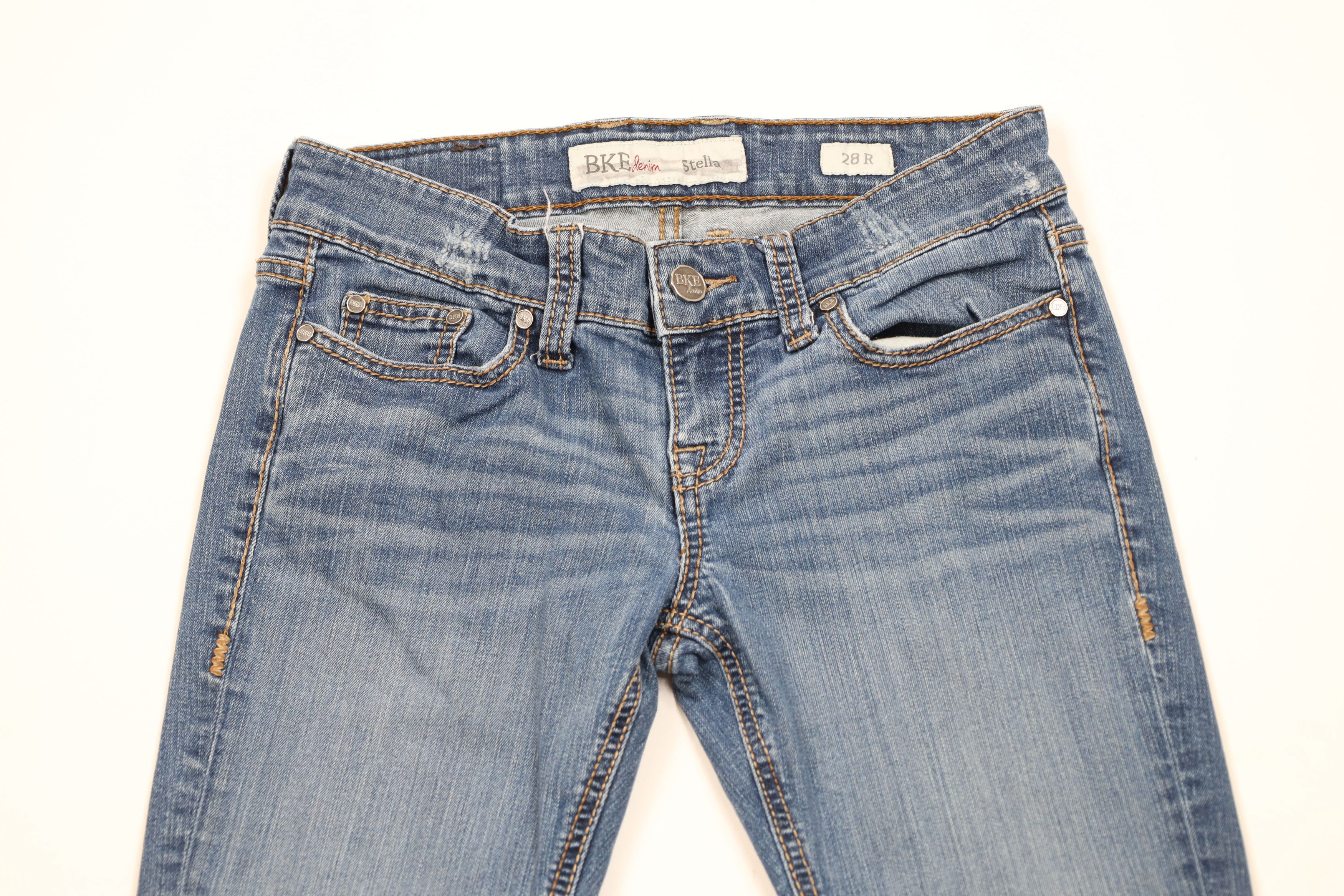 Vintage Buckle BKE Stretch Thick Stitch Skinny Leg Denim Jeans Size 28" / US 6 / IT 42 - 2 Thumbnail