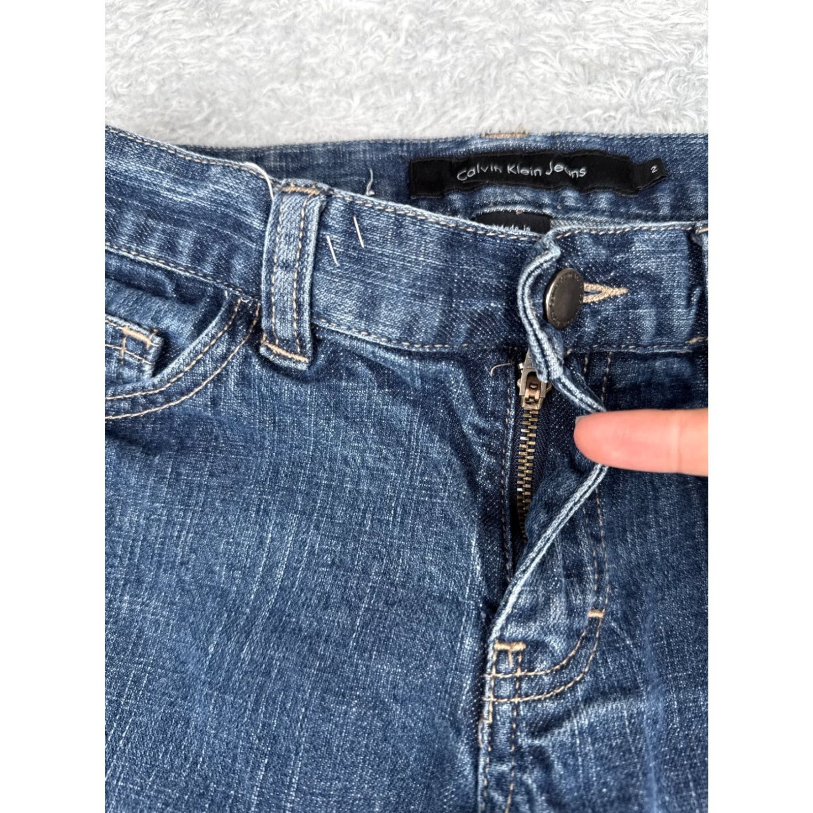 Calvin Klein VINTAGE Calvin Klein Jeans Women Blue Low Rise Flare Denim Bootcut 2 28x27 Size 26" / US 2 / IT 38 - 5 Thumbnail