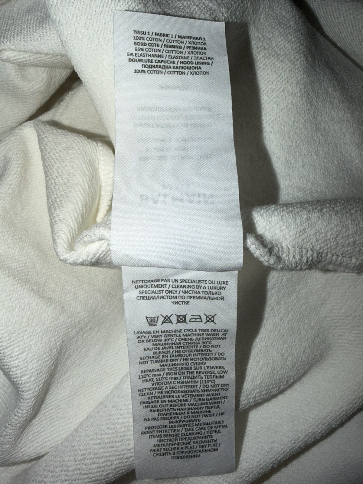 Balmain Balmain Flocked Cropped Hoodie Size M / US 6-8 / IT 42-44 - 5 Thumbnail