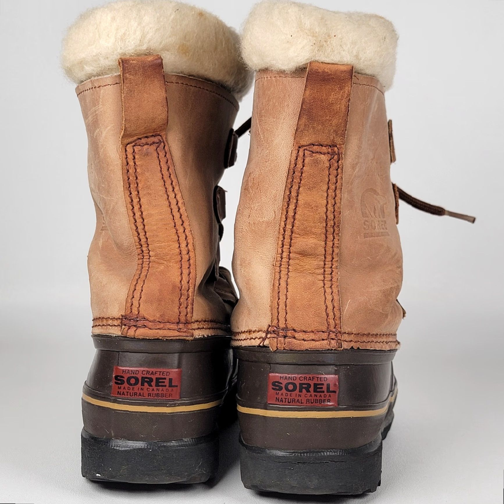 SOREL Sorel Caribou Boots Womens 6 Leather Waterproof Insulated Rubber Winter Brown/Tan Canada Size US 10 / IT 40 - 7 Thumbnail