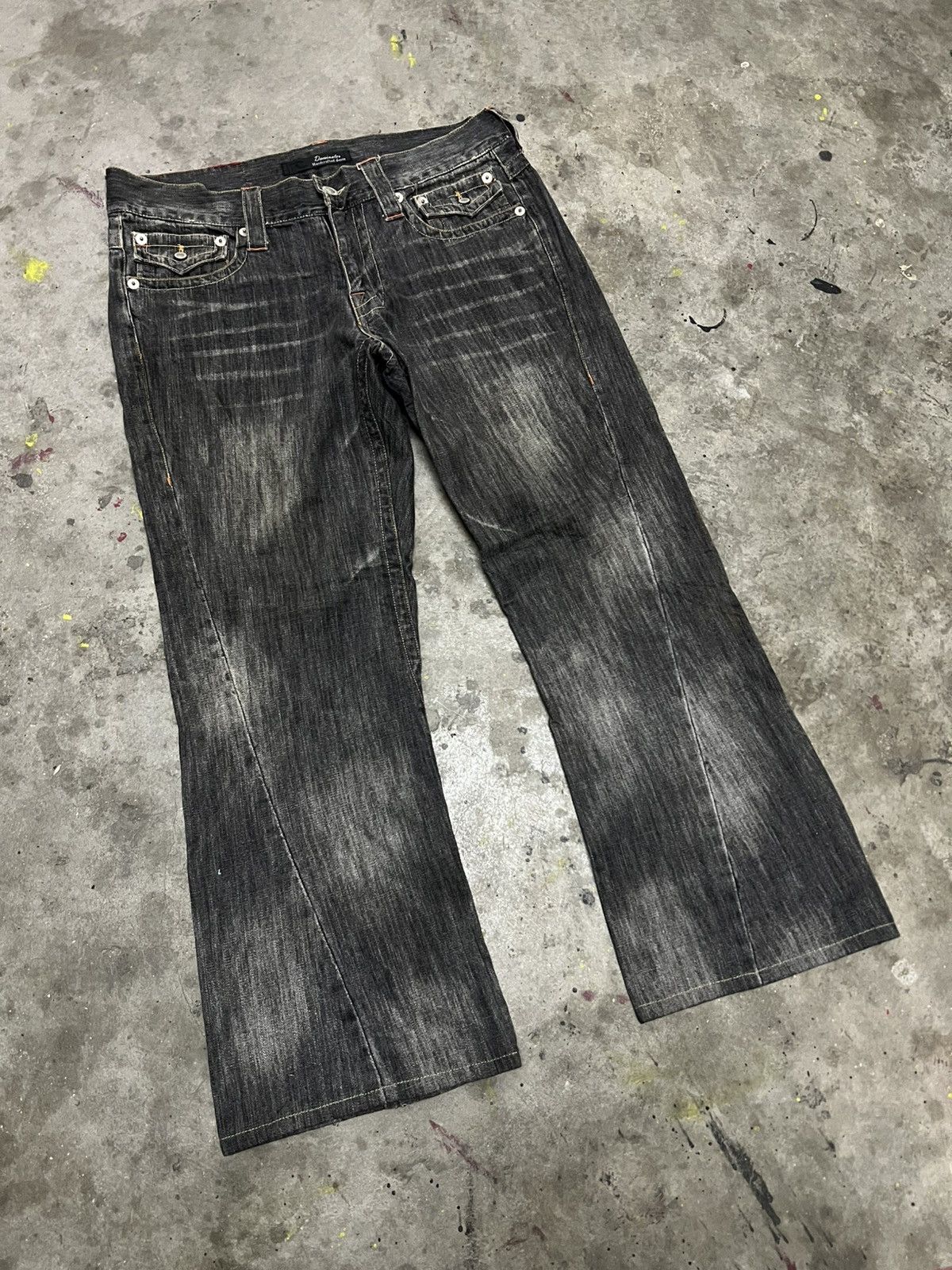 Designer × Japanese Brand FLARED🔥DOMINATE BRAND DISTRESSED DENIM PANT Size US 34 / EU 50 - 5 Thumbnail