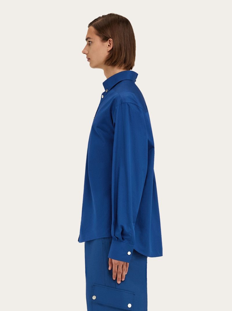 Salvatore Ferragamo o1s1rm0226 Botton Down Shirt in Blue Size US L / EU 52-54 / 3 - 3 Thumbnail
