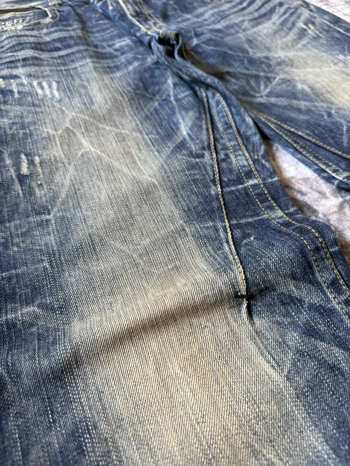 If Six Was Nine Red Peper Japan Faded Wrinkle Wash Flared Wide Leg Jeans Size US 36 / EU 52 - 11 Thumbnail