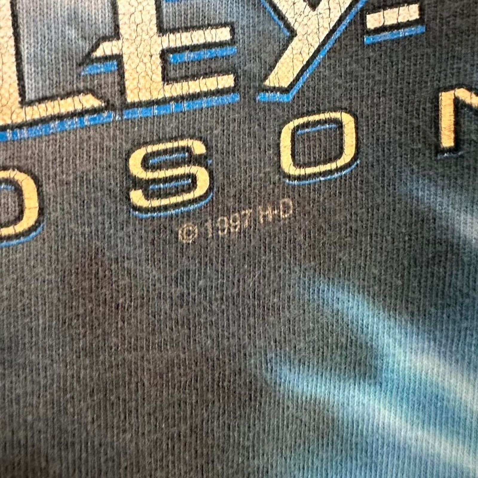 Harley Davidson × Vintage Vintage 1997 Harley Davidson Tie-Dye Shirt Size US L / EU 52-54 / 3 - 3 Thumbnail