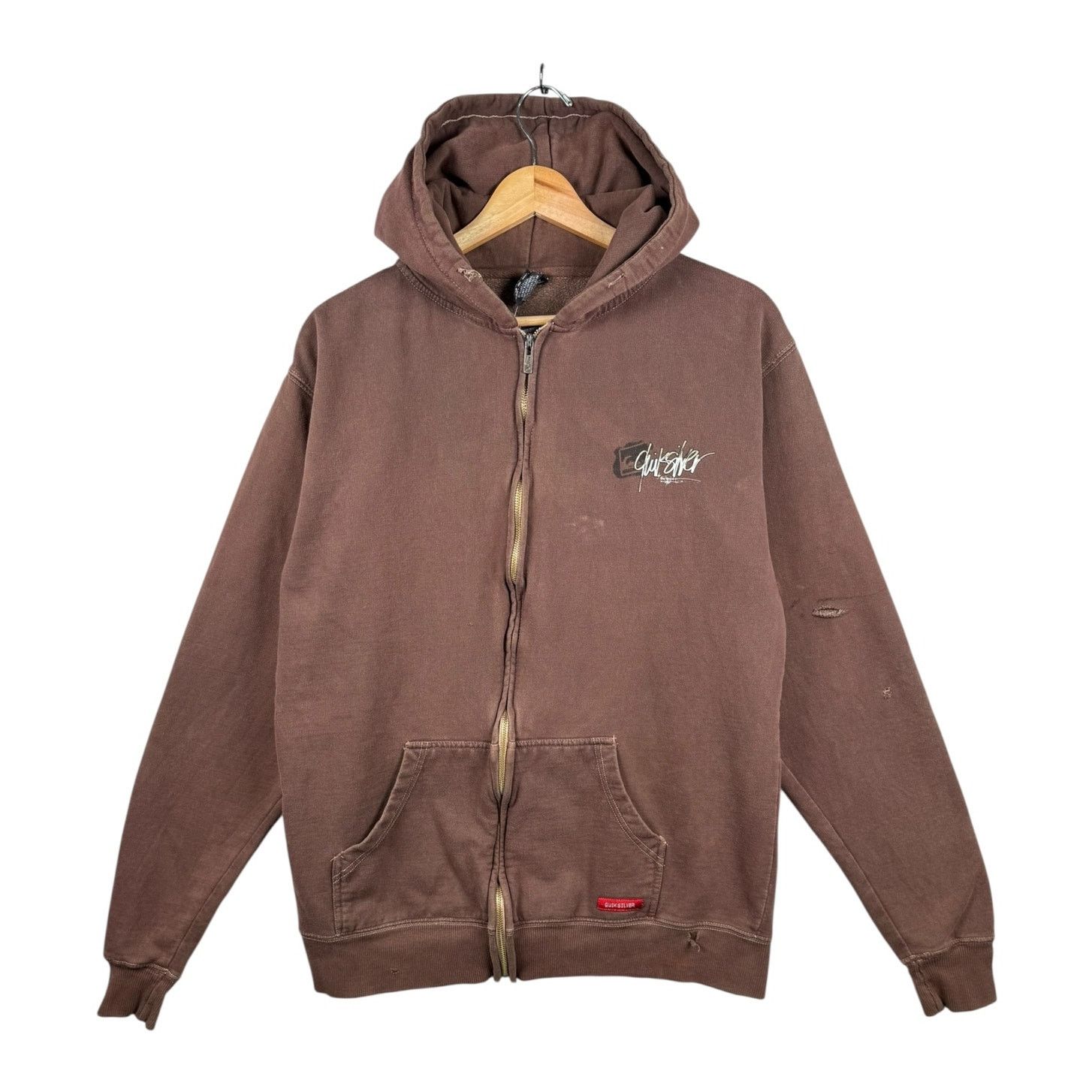 Vintage QuikSilver Graphic Print Full Zip Hoodie XXL