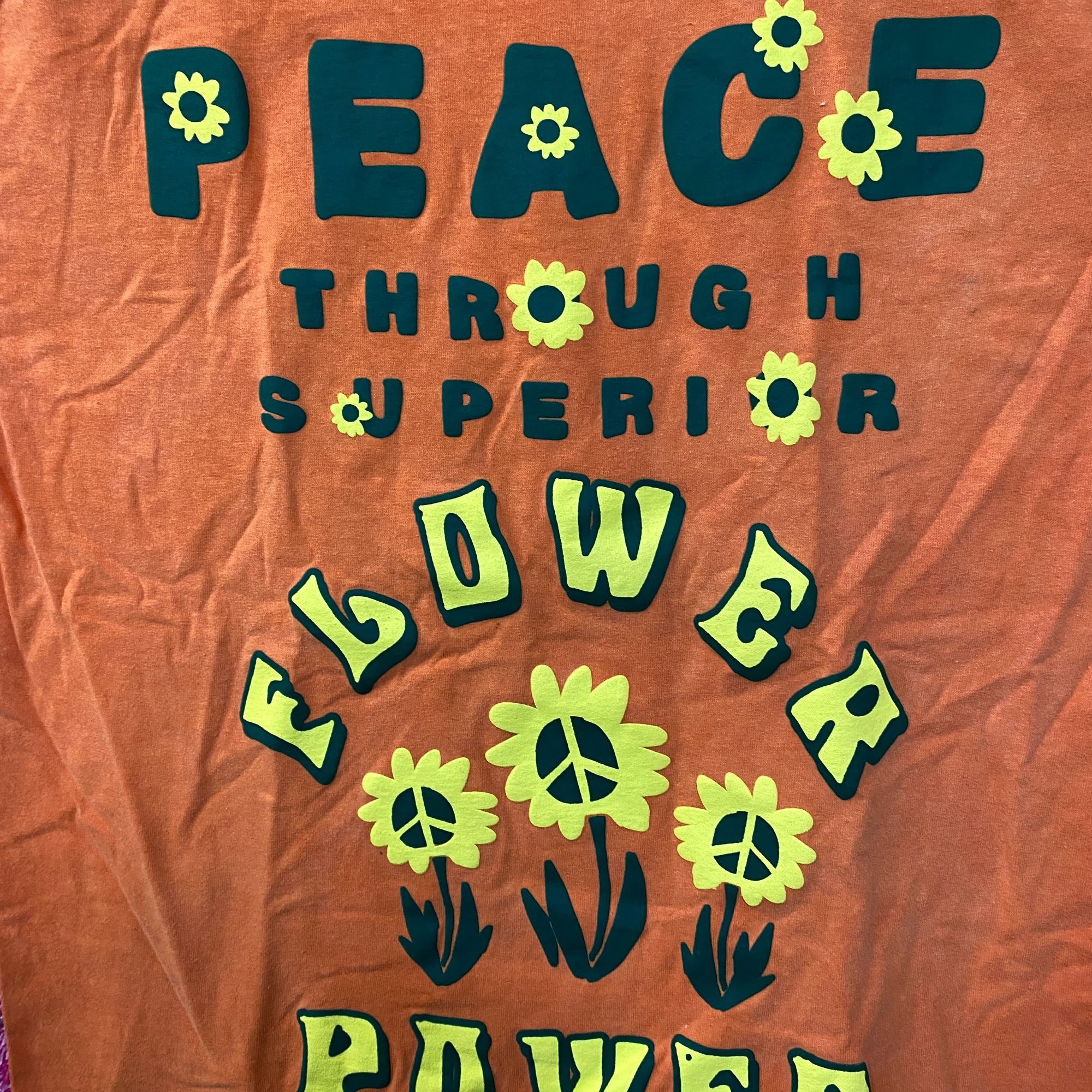 Other Flower Power Peace Through Superior Flower Tshirt size large Size US L / EU 52-54 / 3 - 2 Thumbnail