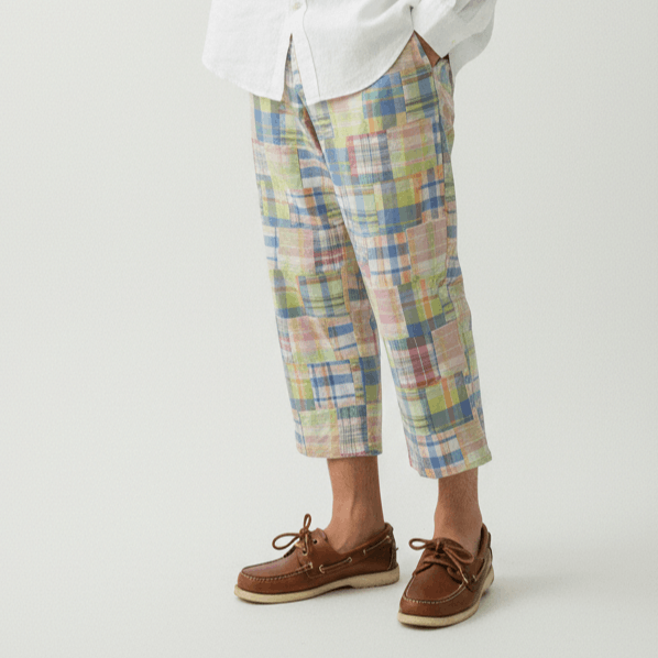 Japanese Brand Sag Harbor Sport Reconstruct Patchwork Cropped Pants Size US 33 - 1 Thumbnail