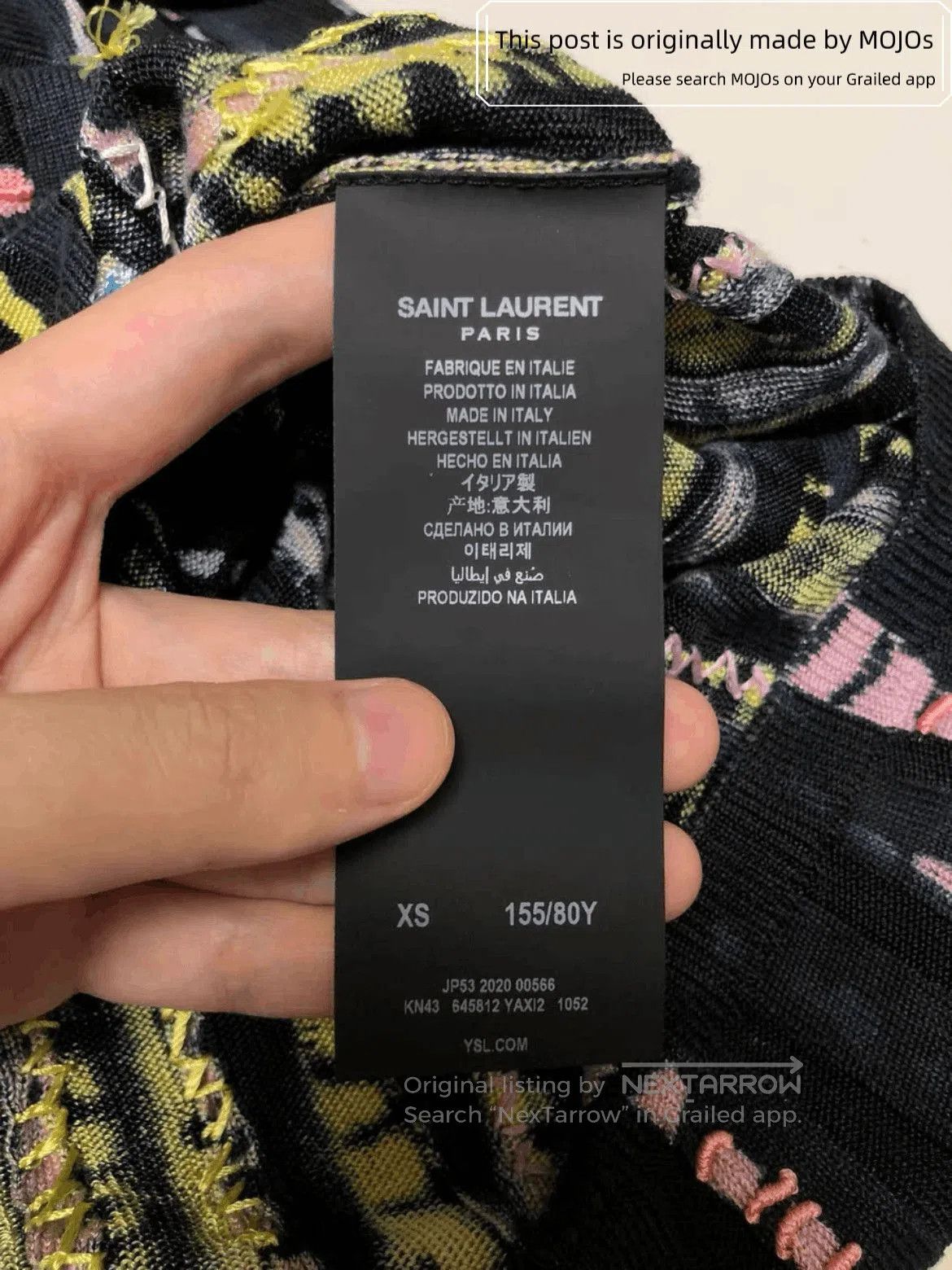 Saint Laurent Paris Saint Laurent Paris Joint Color Patches Stitch Knitwear. Size US XS / EU 42 / 0 - 7 Thumbnail