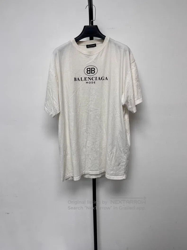 Balenciaga Balenciaga Logo Printed Round Neck Short Sleeve T-Shirt Size US M / EU 48-50 / 2 - 1 Thumbnail