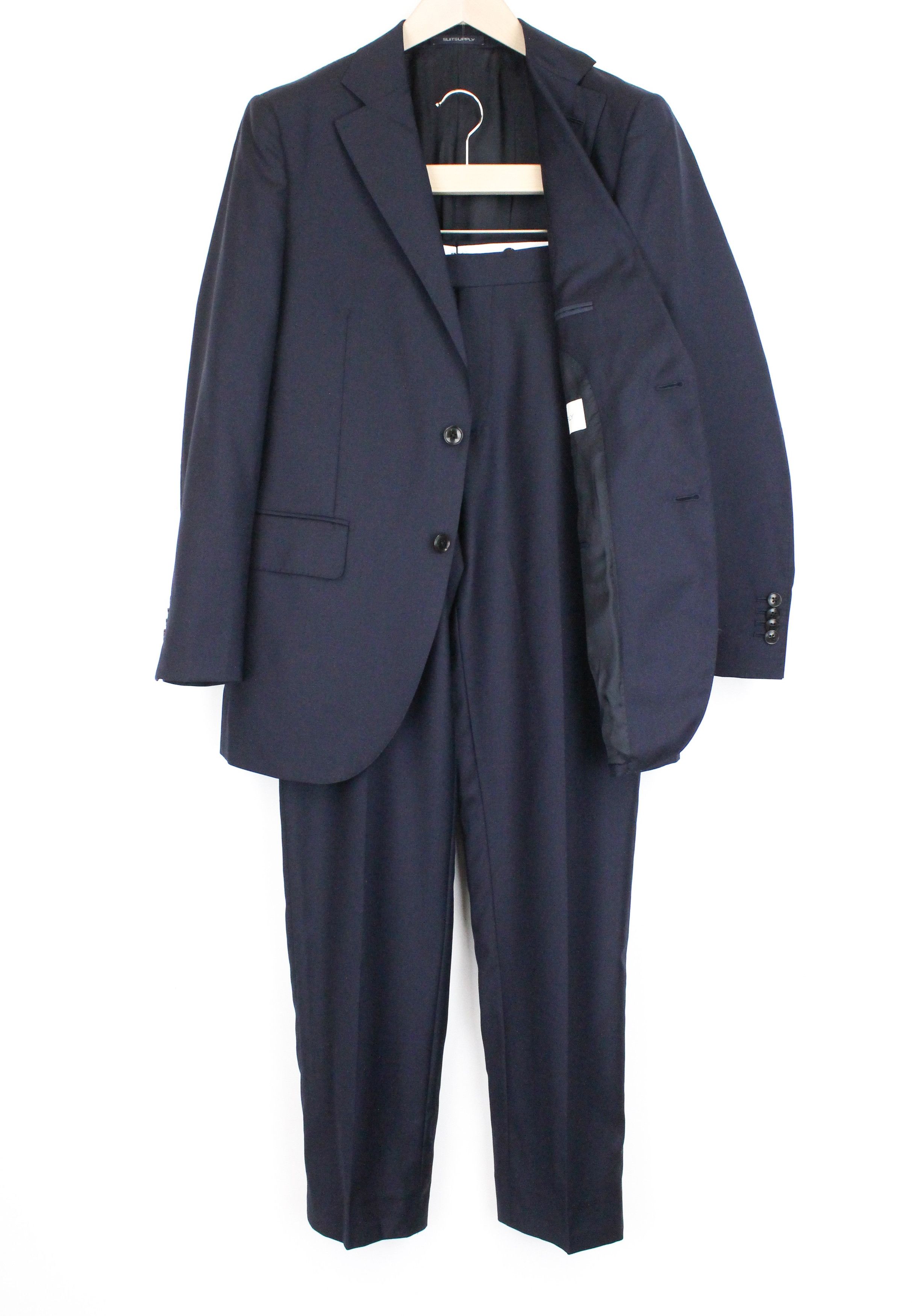 image of Suitsupply La Spalla Uk38S Blue Slim Wool S110S Suit 67524, Men's
