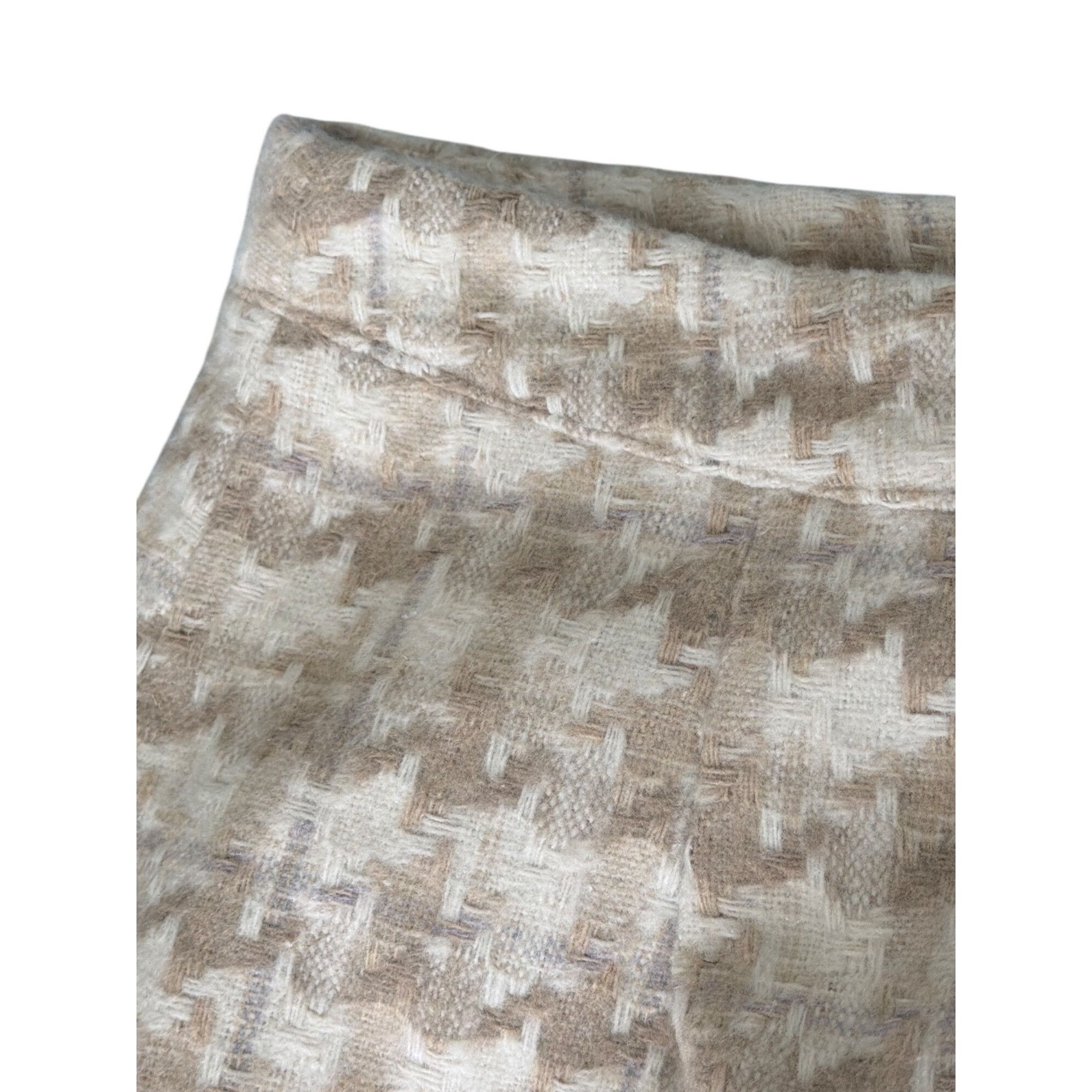 Other Entro Houndstooth Beige White Mini Skirt Side Slit Lined Bac Size 27" / US 4 / IT 40 - 3 Thumbnail