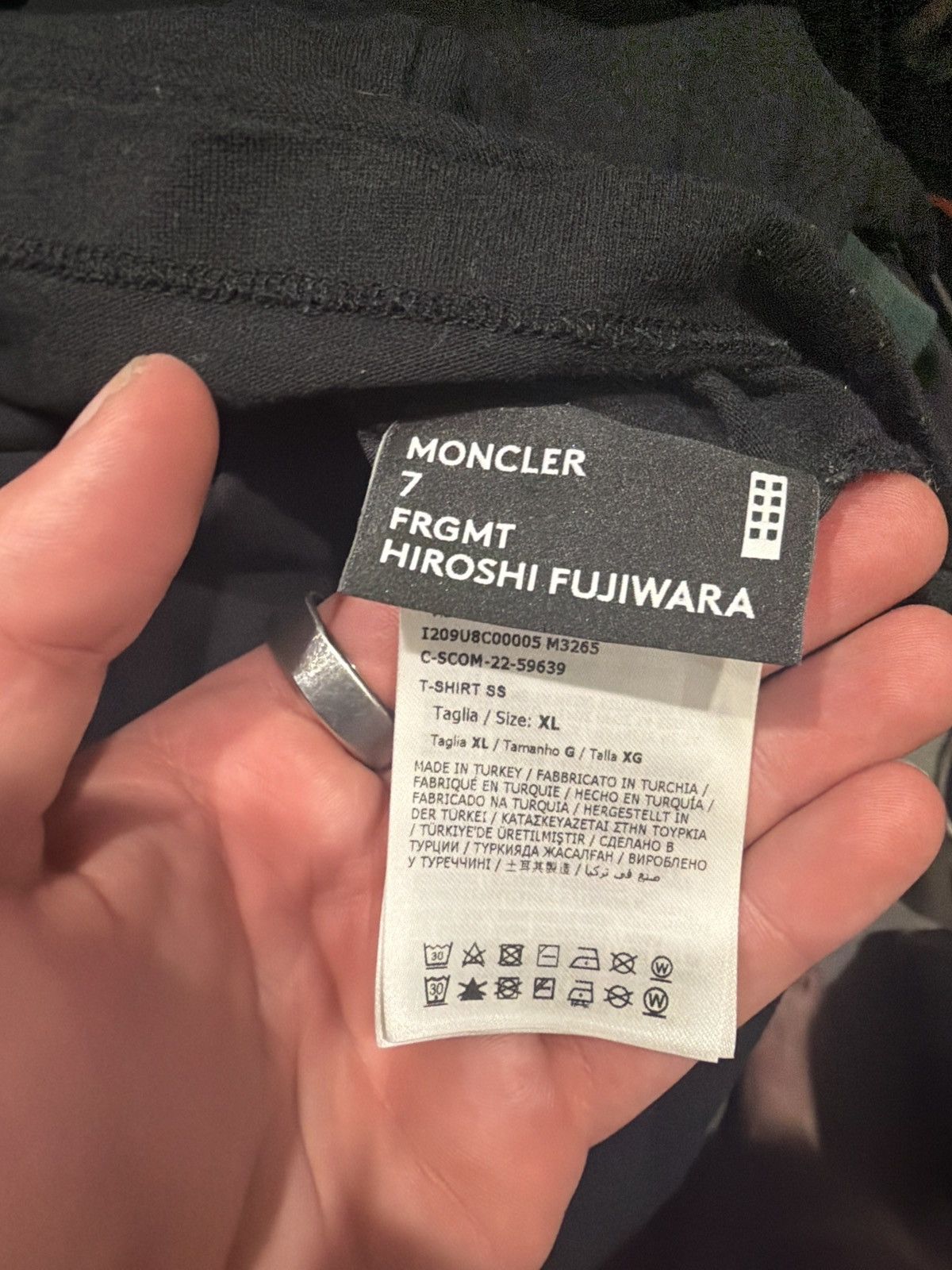 Fragment Design × Moncler Moncler Fragment Black and Green pocket tee Size US L / EU 52-54 / 3 - 5 Thumbnail