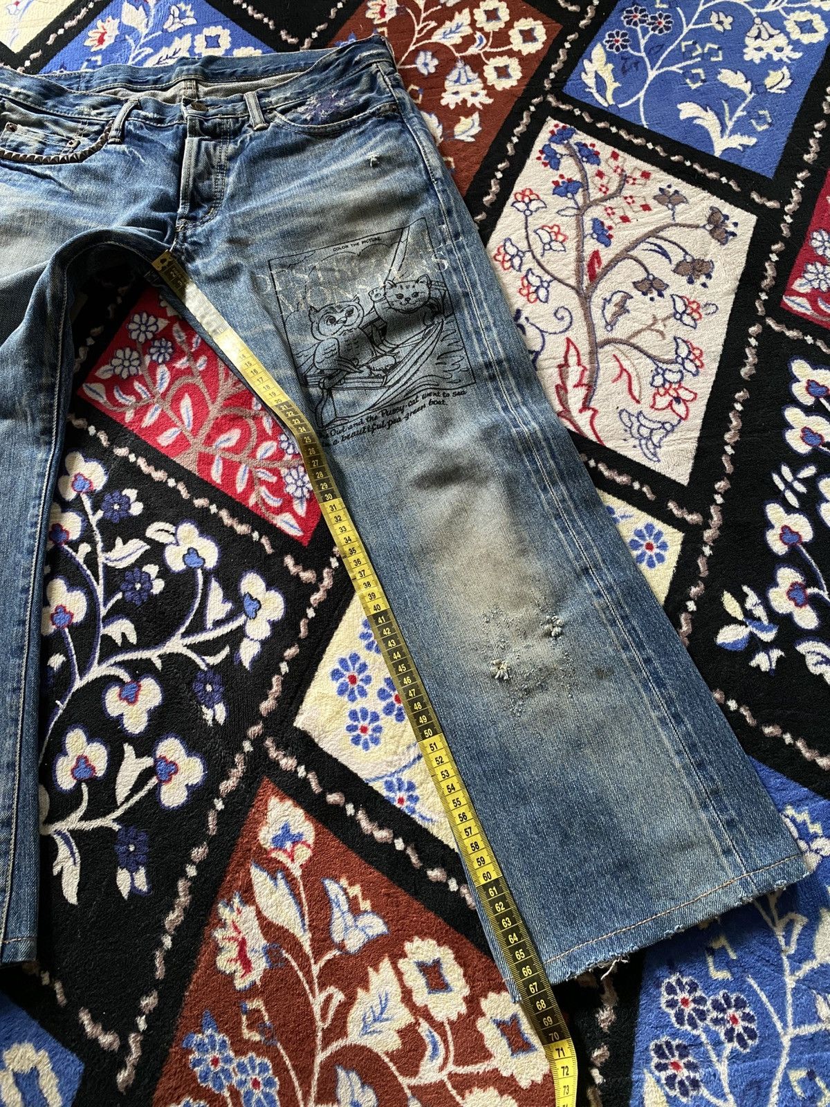 Hysteric Glamour Hysteric Glamour Destroy All Monsters Selvedge Distressed Size US 32 / EU 48 - 19 Thumbnail