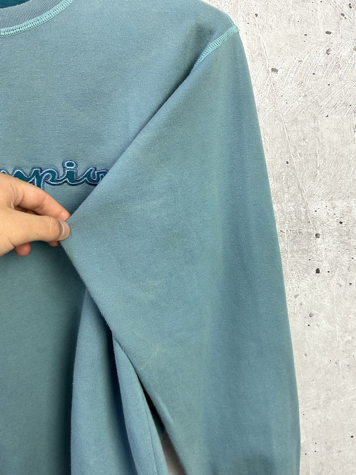 Champion × Vintage Vintage Y2K Champion Blue Cotton Sweatshirt Size US S / EU 44-46 / 1 - 7 Thumbnail