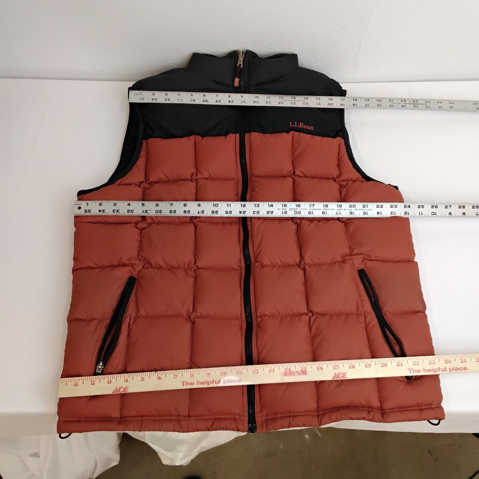 L.L. Bean L.L. Bean Down Puffer Vest Men's XLT Orange Black Stain Size US XL / EU 56 / 4 - 12 Thumbnail