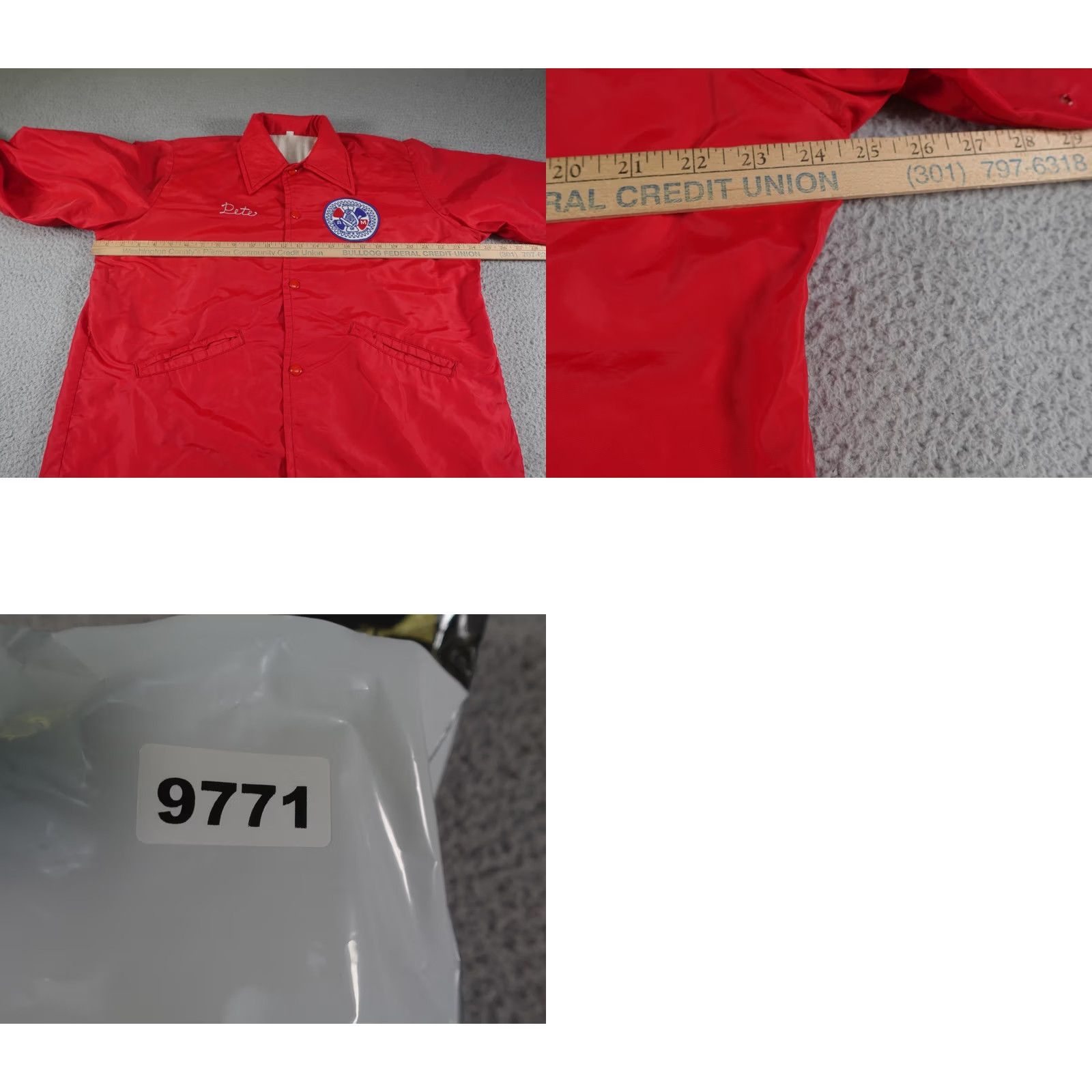 Coach VINTAGE Jacket Mens M Red IAM Machinists Aerospace Workers Snap Coach Contrast Patch Featured Pete Name 90s Workwear Size US M / EU 48-50 / 2 - 11 Thumbnail