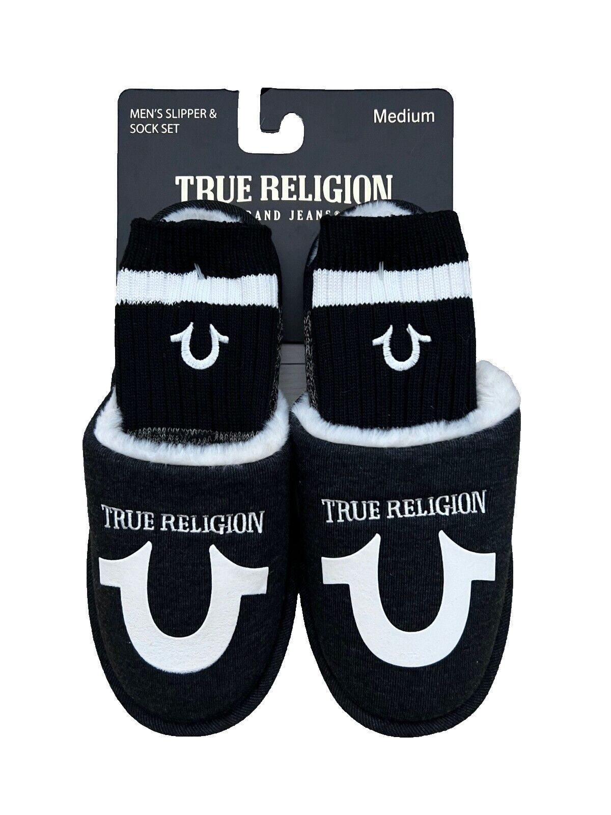 True Religion True Religion Horseshoe House Slippers & Sock Set ( M ) Size US 9 / EU 42 - 1 Thumbnail