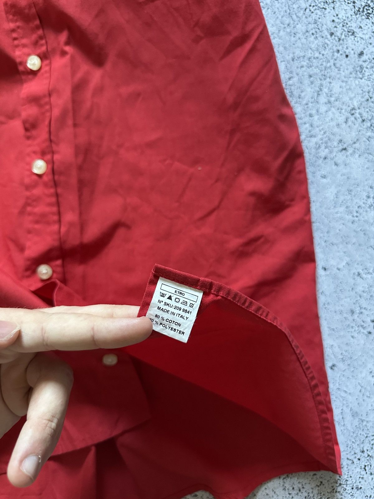 Etro × Vintage Vintage Etro Button Up Shirt Mini Logo Red Y2K USA Size US M / EU 48-50 / 2 - 7 Thumbnail