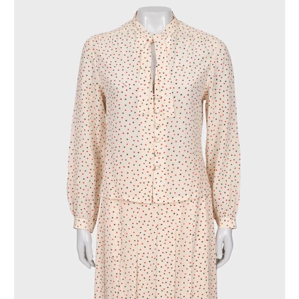 Celine Celine Silk Printed Blouse & Skirt Set - Size FR44 Size 32" / US 10 / IT 46 - 5 Thumbnail