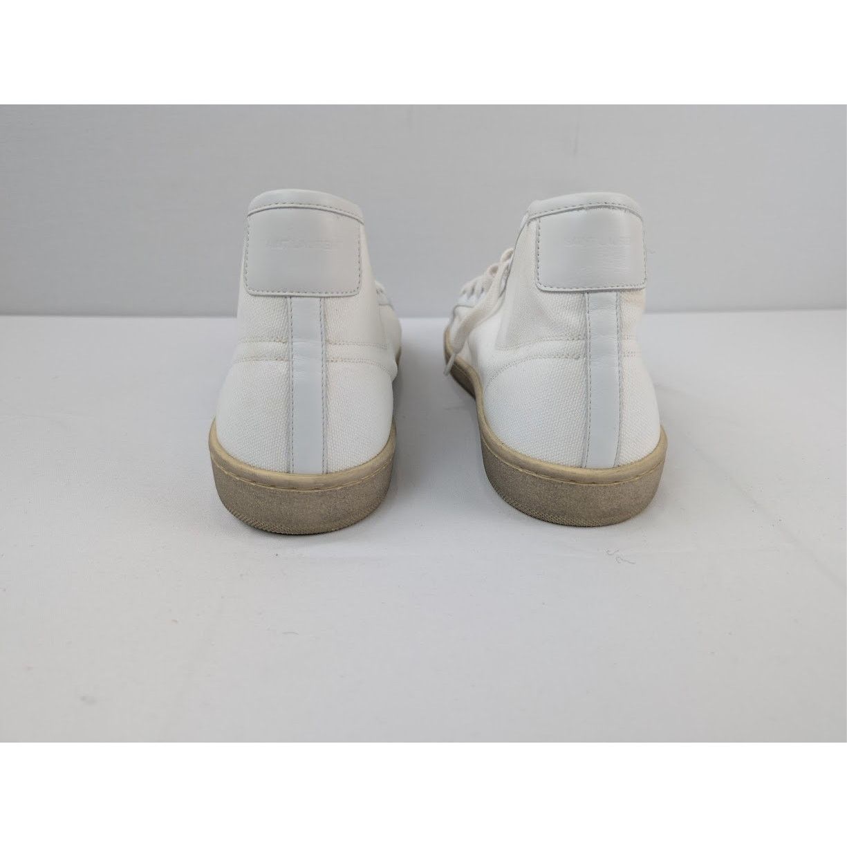 Saint Laurent Paris o1rshd1 Mid-Top Sneakers in Off-White Size US 12 / EU 45 - 11 Thumbnail