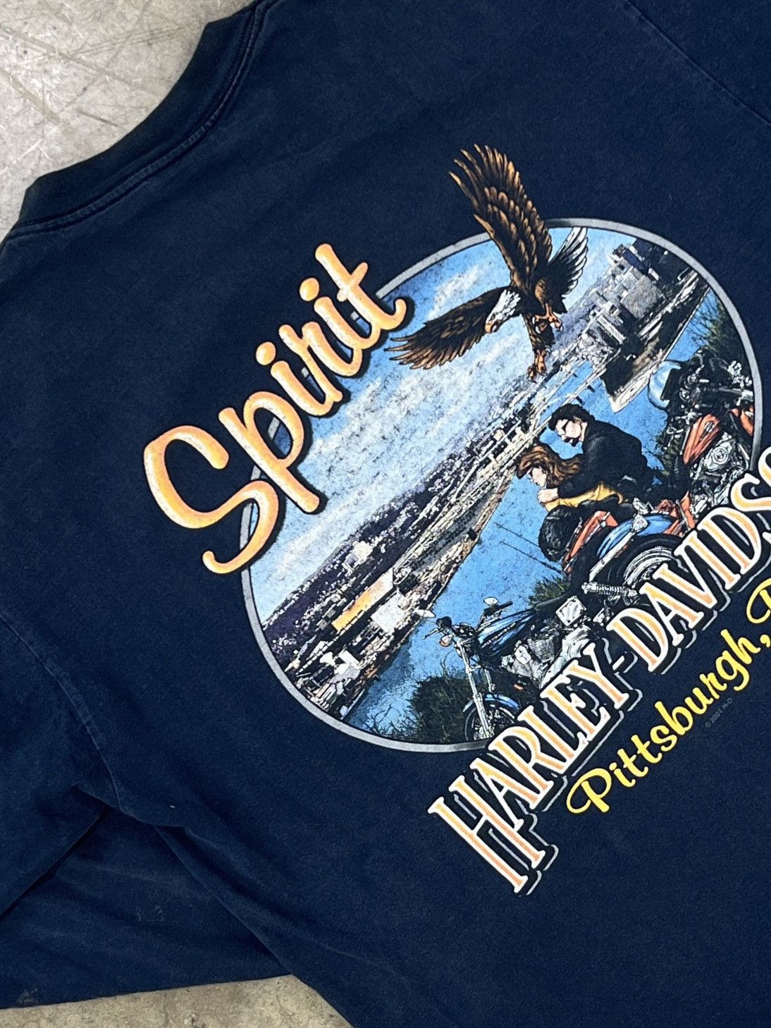 Harley Davidson Vintage 2002 Harley Davidson Spirit Pittsburgh Tee Large Size US L / EU 52-54 / 3 - 1 Thumbnail