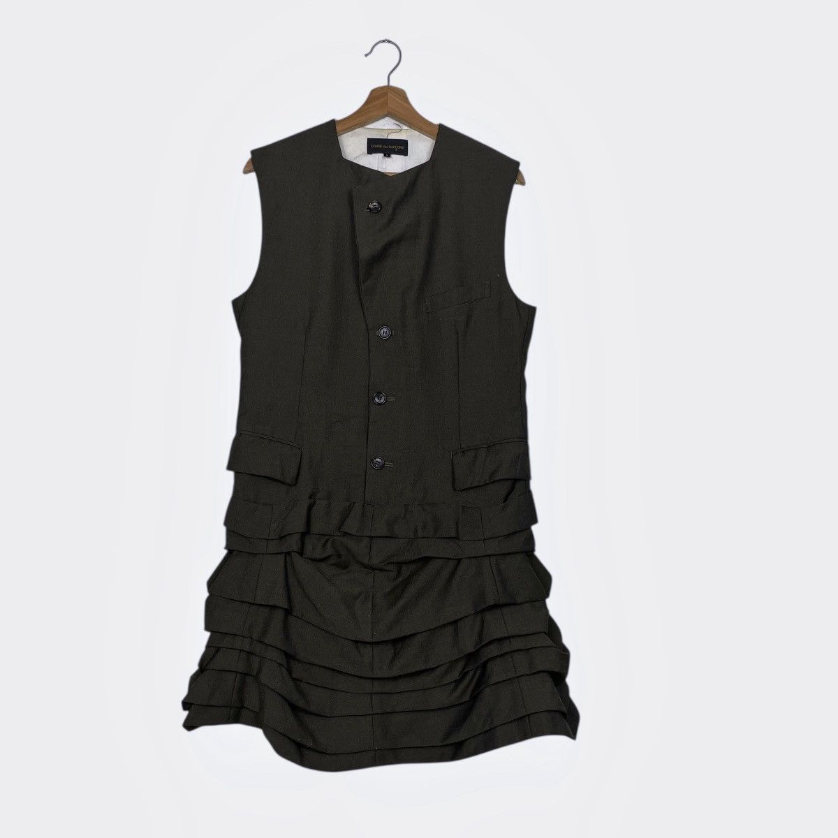 Comme des Garcons Comme Des Garcons AD1994 Sleeveless Frill Hem Wool Dress Size S / US 4 / IT 40 - 11 Thumbnail