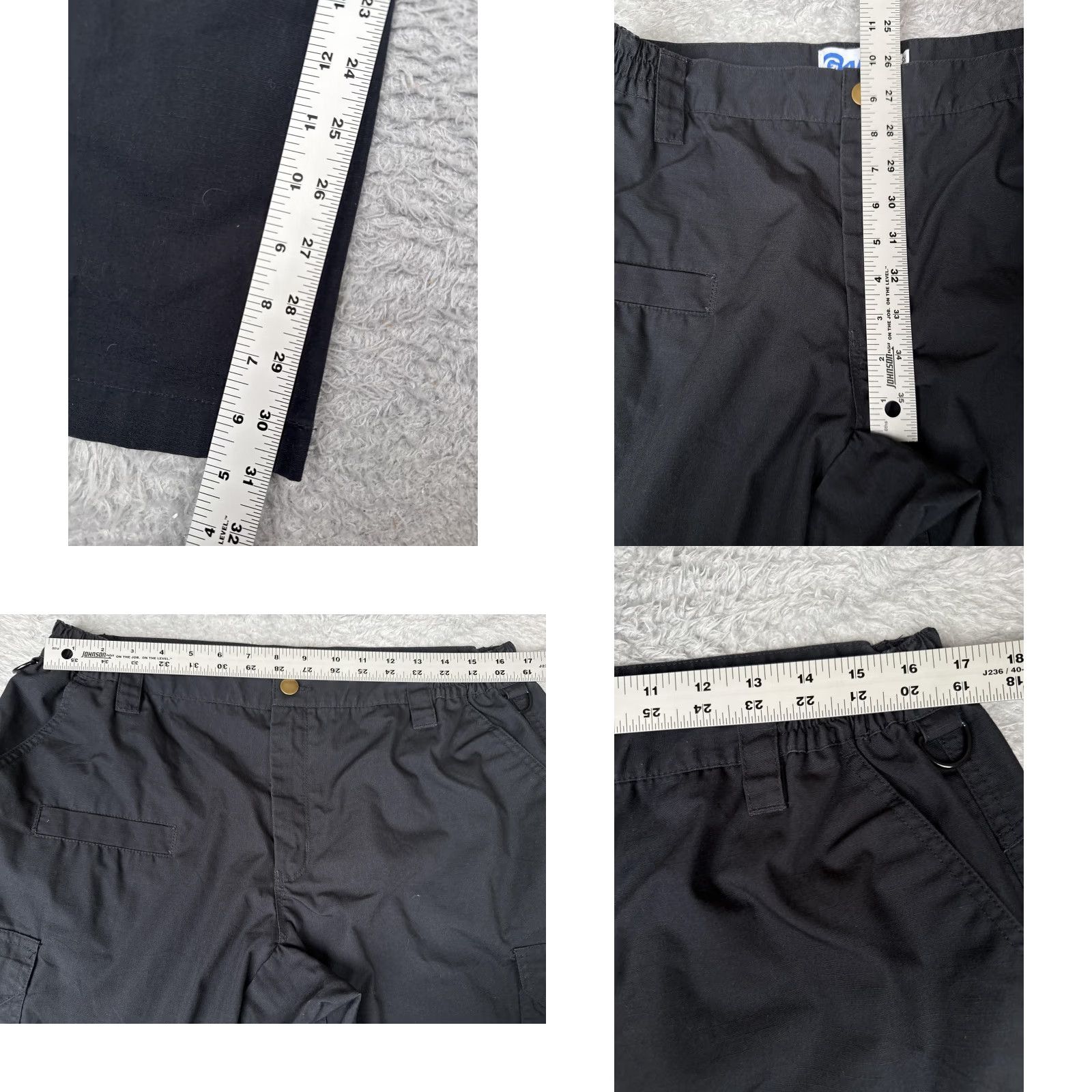 Vintage Galls Pants Womens 14 Black Tactical Cargo Ripstop Workwear Polyester Cotton LEO Size 36" / US 14 / IT 50 - 8 Thumbnail