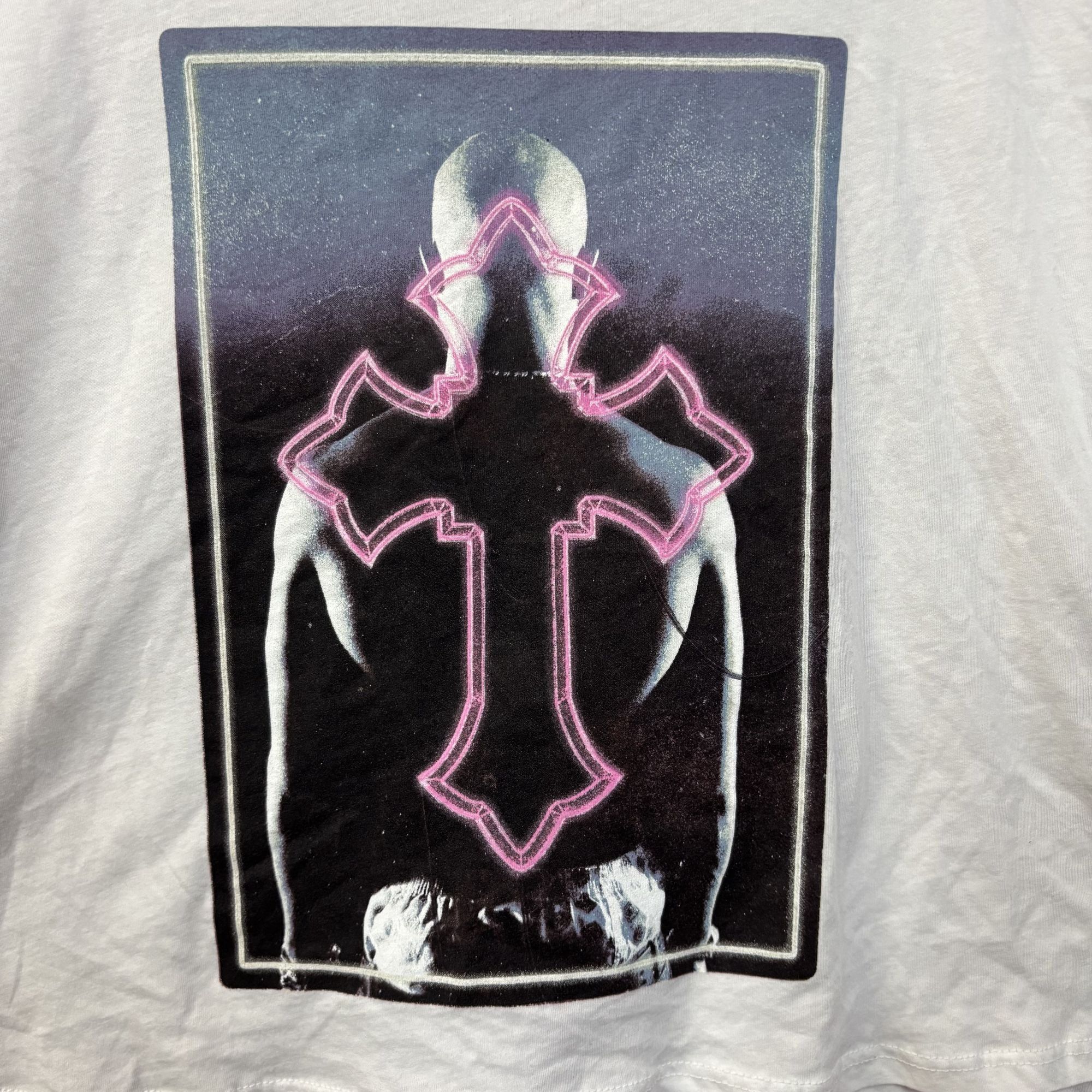 Rap Tees 2pac Only god Can Judge Me Neon Pink Cross Rap Crop-top Whit Size XL / US 12-14 / IT 48-50 - 3 Thumbnail