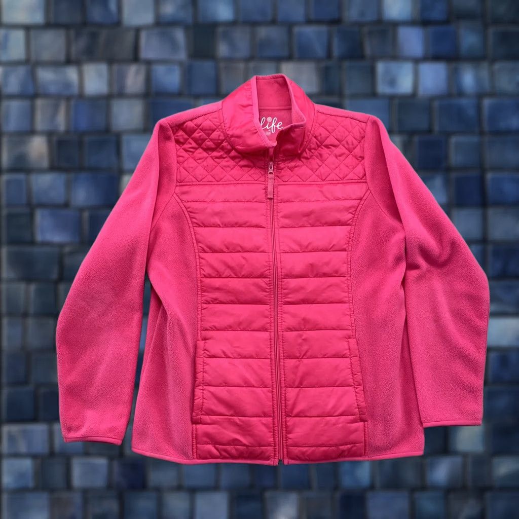 Alife Made for Life Women’s Pink Full Zip Fleece Jacket in Petite Size Large Size L / US 10 / IT 46 - 1 Thumbnail