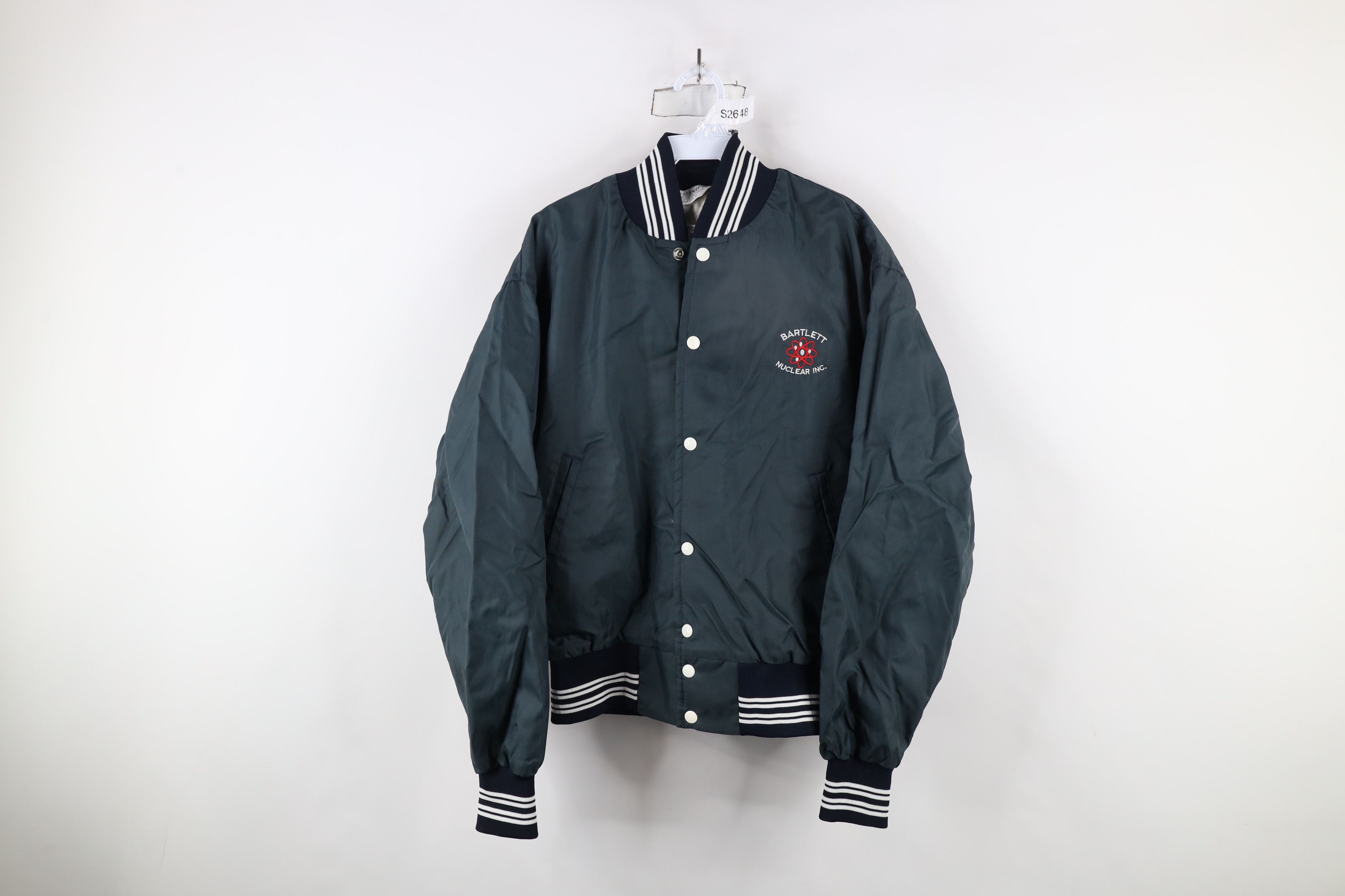 Vintage Vintage 80s 90s Bartlett Nuclear Satin Bomber Jacket USA Size US M / EU 48-50 / 2 - 1 Thumbnail