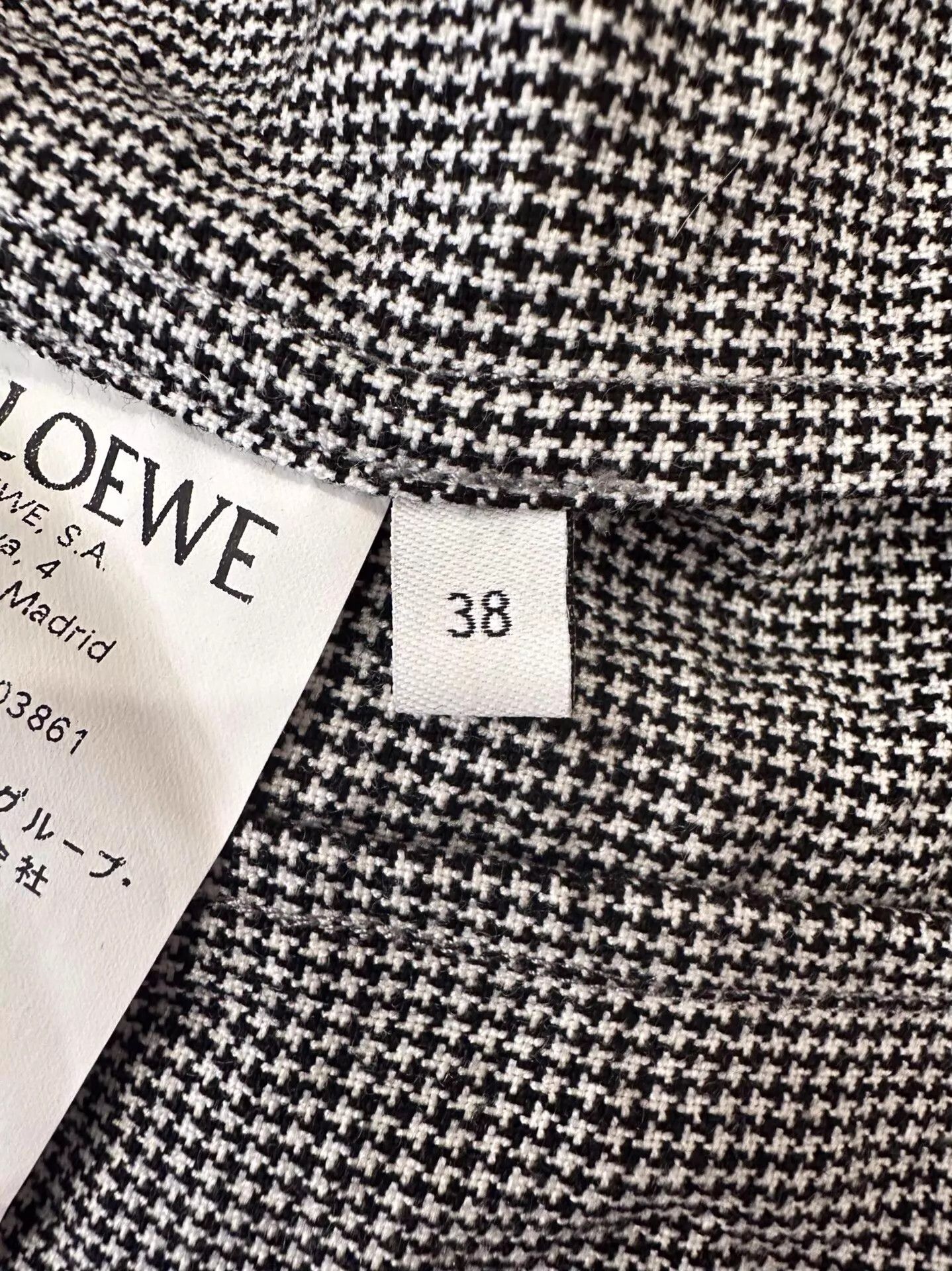 Loewe Loewe Women's Gray Check Shirtdress w/Black Leather Bow Back Size XS / US 0-2 / IT 36-38 - 7 Thumbnail