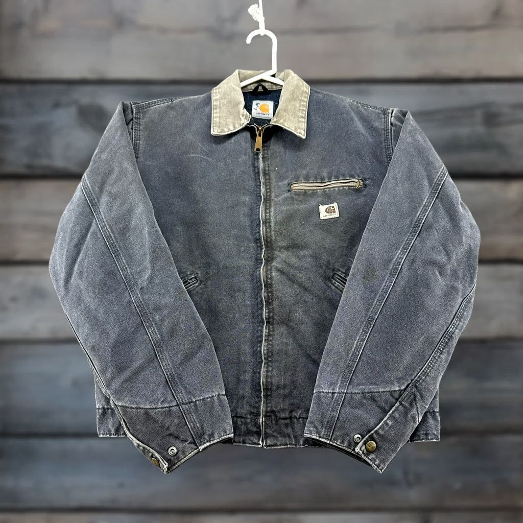 Carhartt VINTAGE Carhartt Jacket Mens M Gray 90s USA J97 PTL USA Bomber Lined Canvas Coal Gray Coat Size US M / EU 48-50 / 2 - 1 Thumbnail