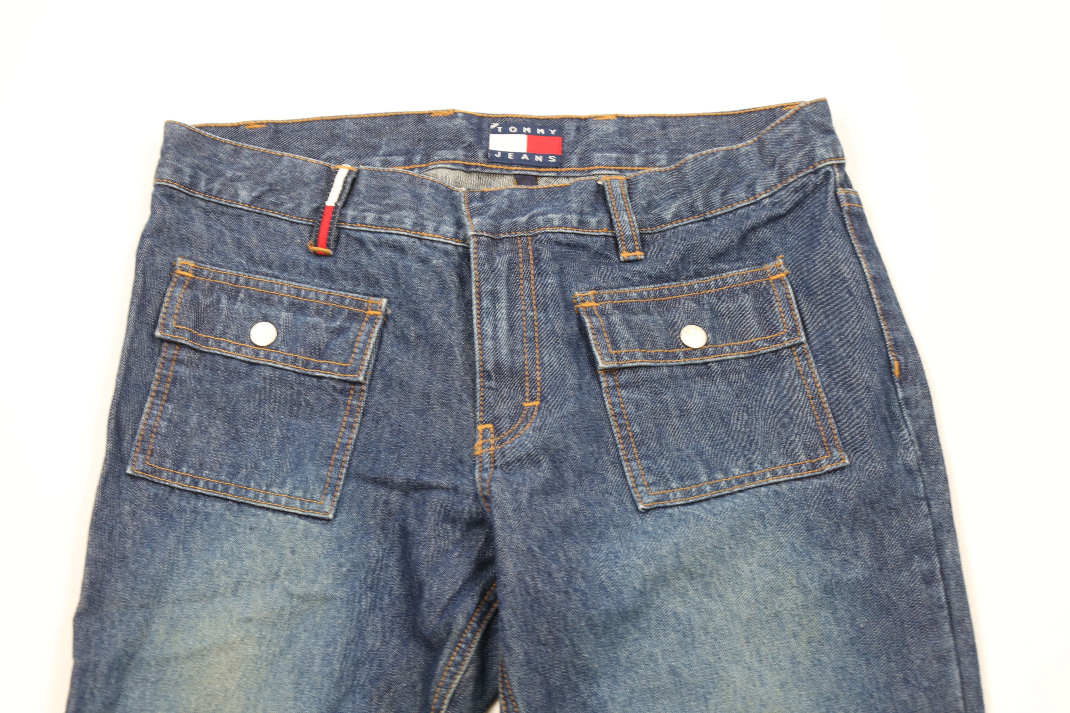 Tommy Hilfiger Vintage 90s Tommy Hilfiger Wide Leg Bell Bottoms Denim Jeans Size 28" / US 6 / IT 42 - 2 Thumbnail