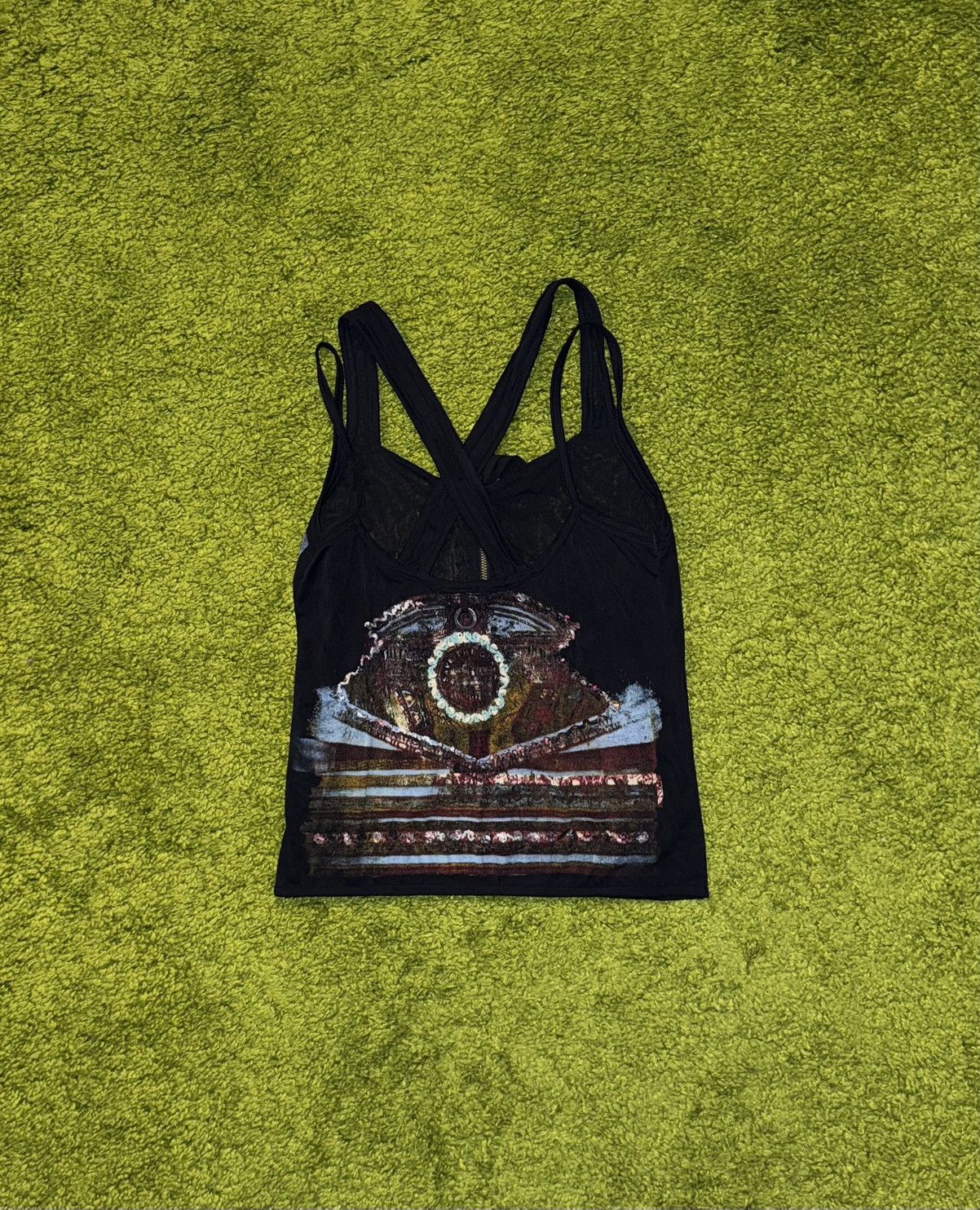 Vintage Save the Queen 2000s vintage mesh cami tank top Y2K Size L / US 10 / IT 46 - 1 Thumbnail