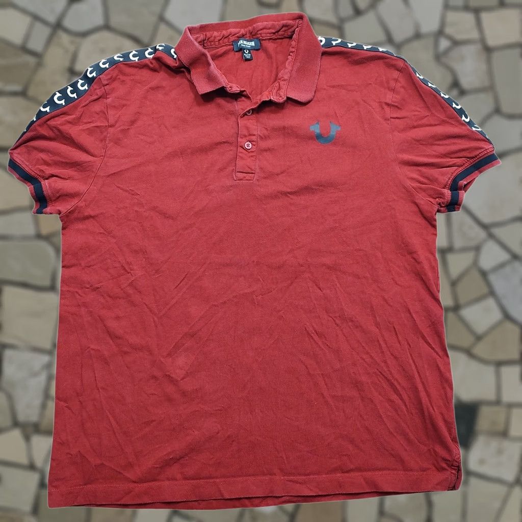 True Religion True Religion Polo Shirt Red Mens XL Shirt Regular Short Sleeve Collared Button Cotton 100% Designer Logo Vintage: No Size US XL / EU 56 / 4 - 1 Thumbnail