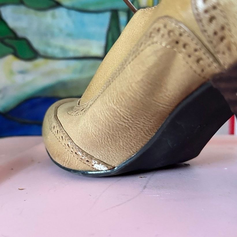 Other kelly and katie beige brown lace up loafer heels Size US 9.5 / IT 39.5 - 5 Thumbnail