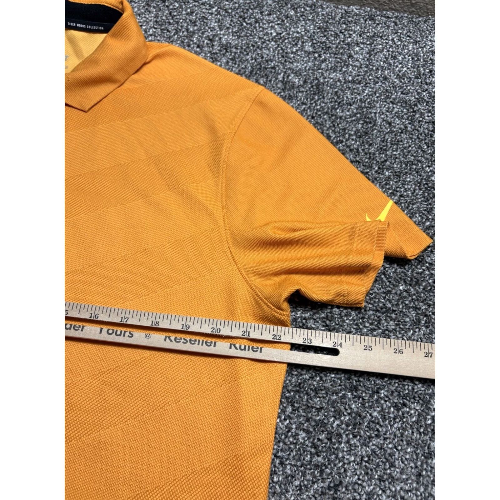 Nike VINTAGE Nike Tiger Woods Polo Mens Large Orange Striped Golf Shirt Snap Collar CK6313 Size US L / EU 52-54 / 3 - 6 Thumbnail