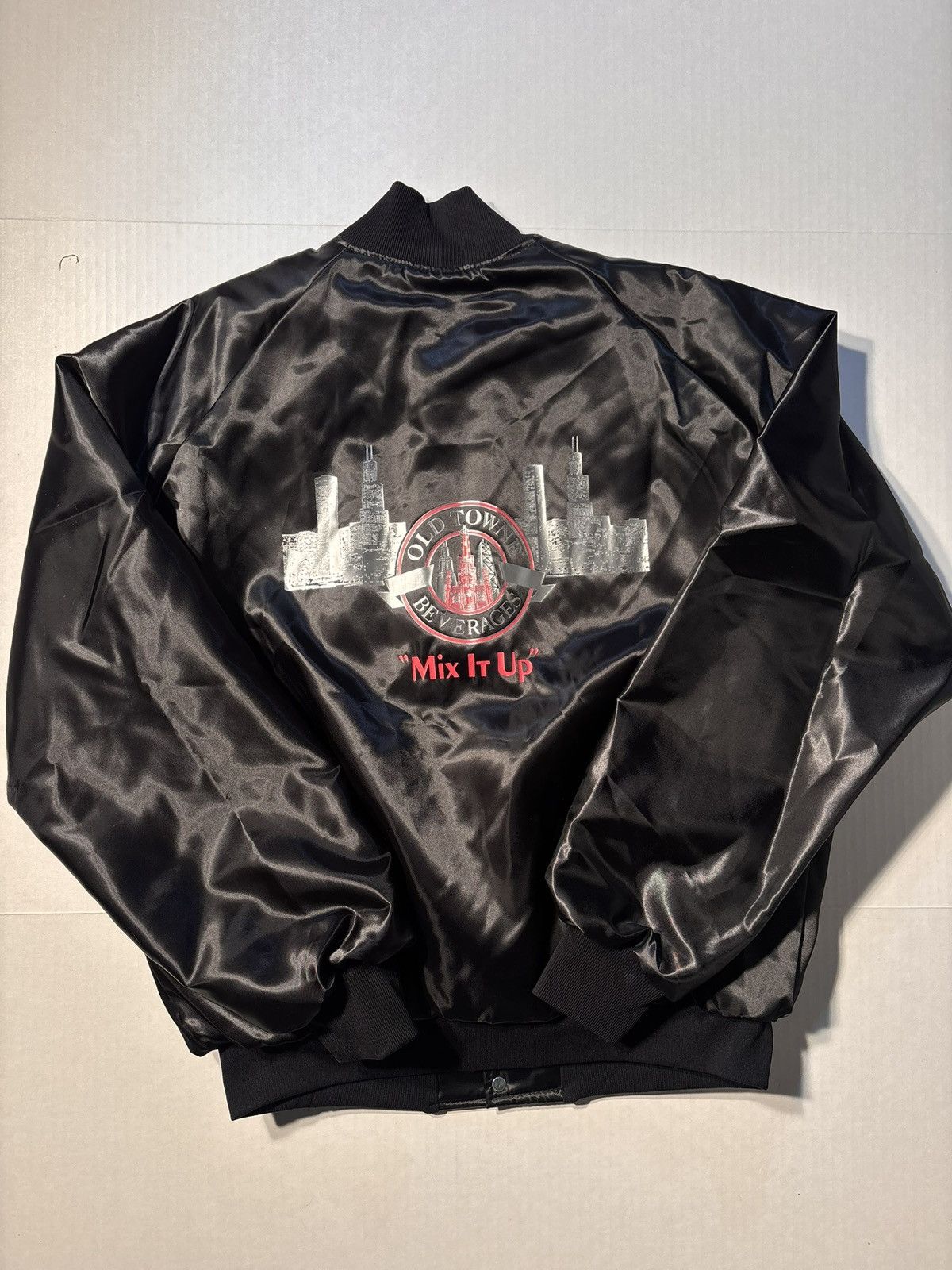 Vintage Vtg Art Flo Old Town Beverage Chicago 90s Bomber Jacket XL Size US XL / EU 56 / 4 - 1 Thumbnail