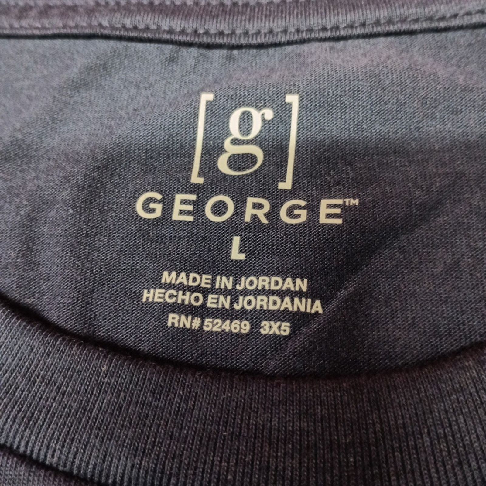 George George Men's T-Shirt Size L Large Navy Blue Moisture Wicking Size US L / EU 52-54 / 3 - 3 Thumbnail