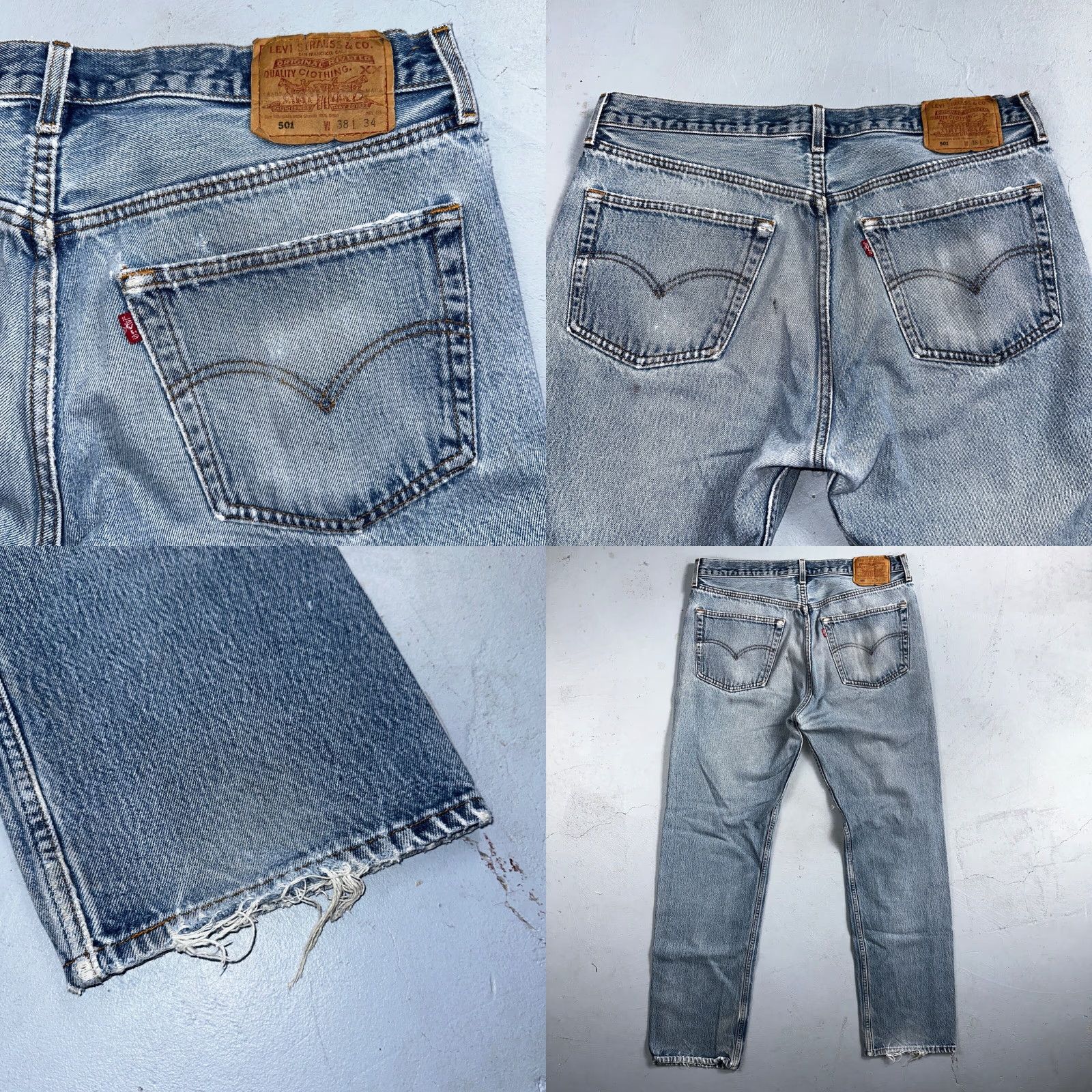 Levi's Levi's 501 Jeans Vintage 90s Straight Leg Light Wash Blue 38x34 Men Regular Maison? Size US 38 / EU 54 - 10 Thumbnail