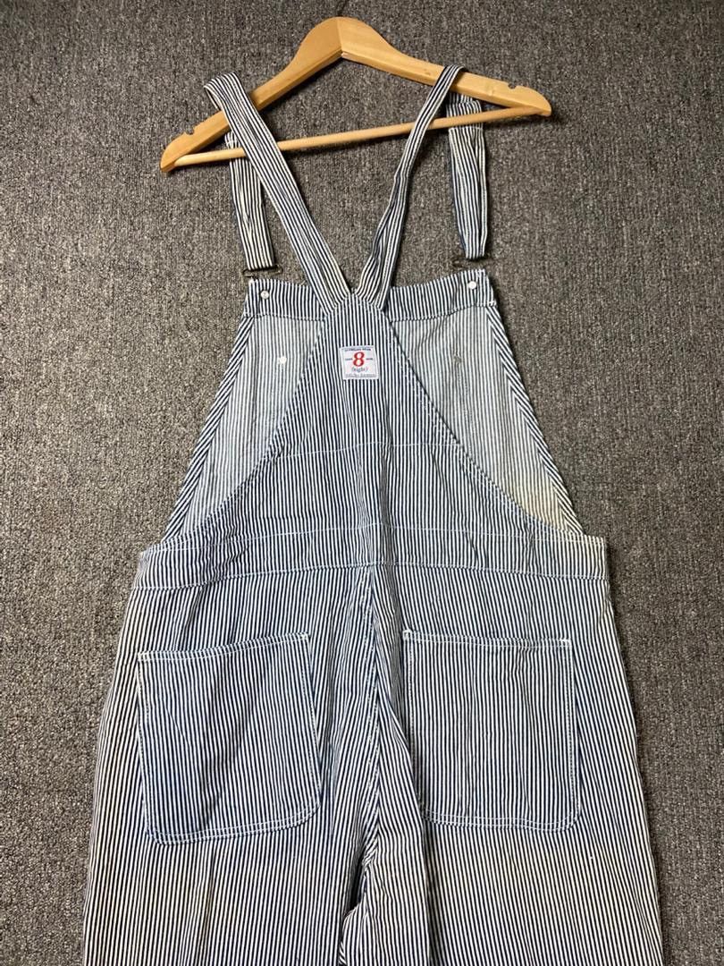 Japanese Brand Eight TradeMark Standard Stripes Denim Overalls (197) Size US 39 - 3 Thumbnail